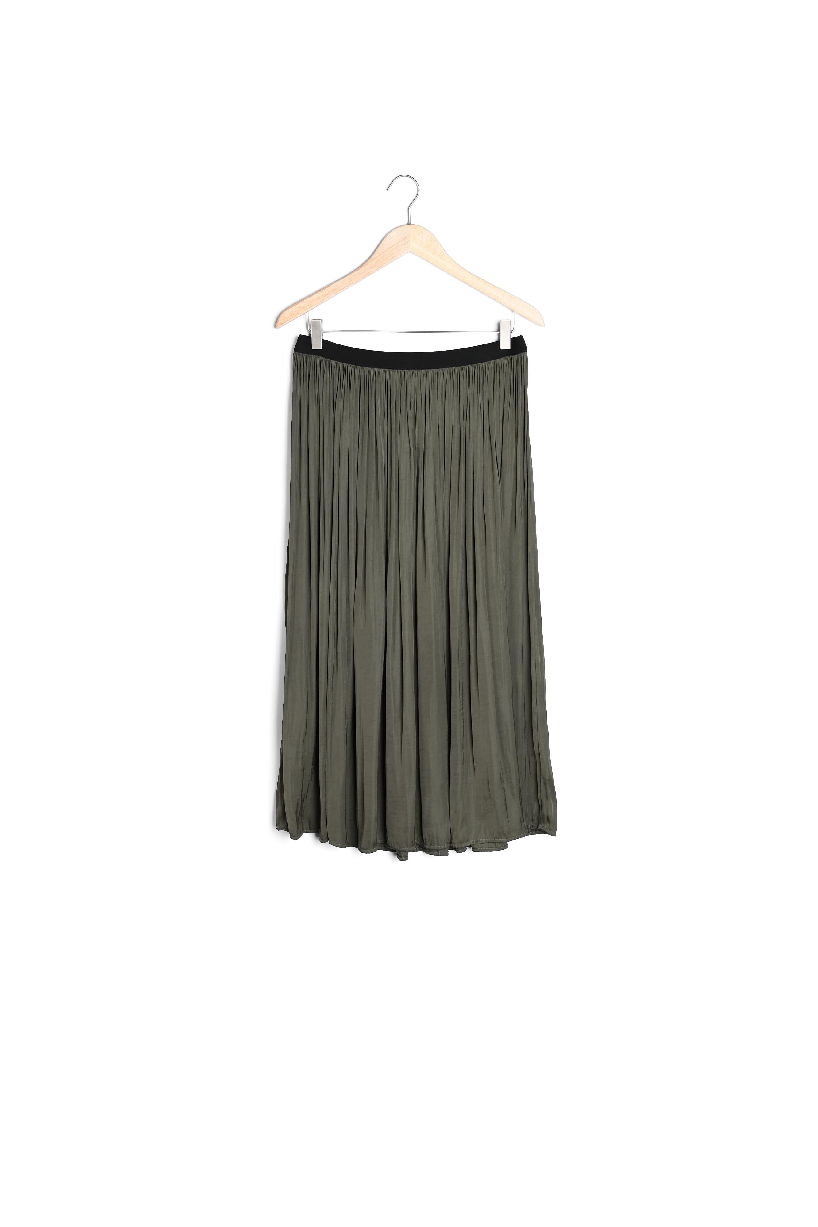 Jupe fluide satinée kaki KIM Faume - seconde main