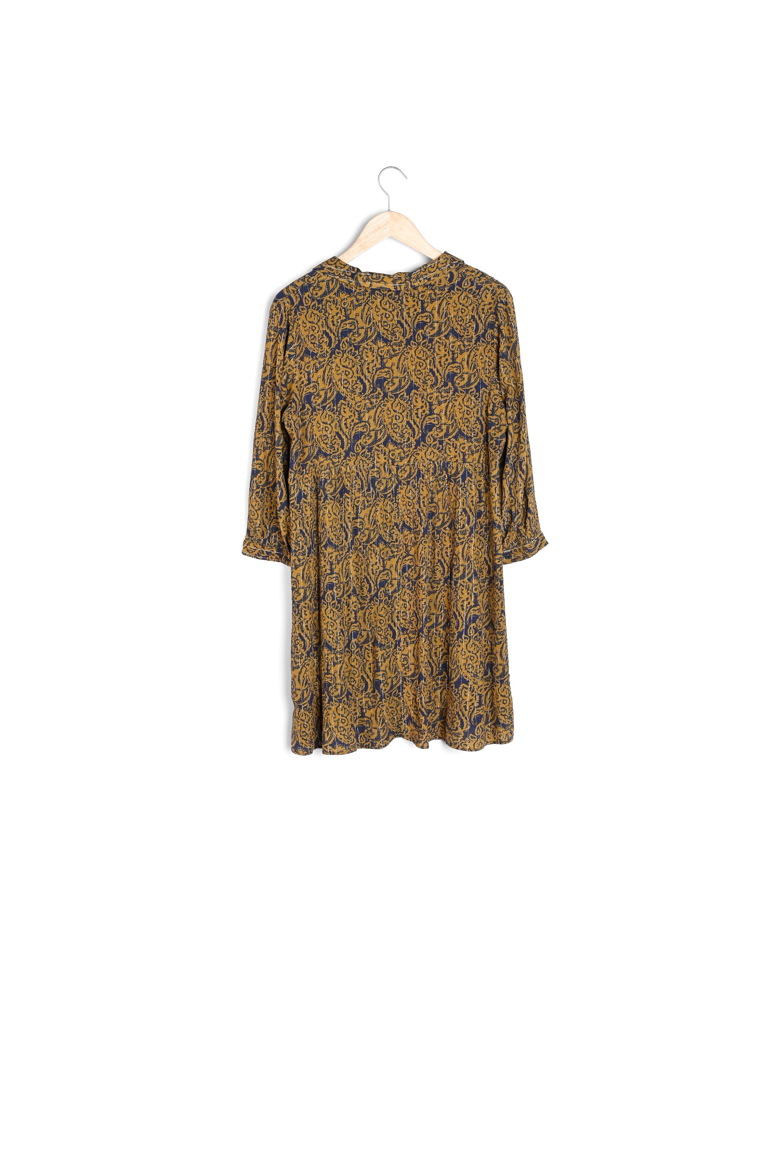 Robe courte imprimée ocre Nairobi Faume - seconde main