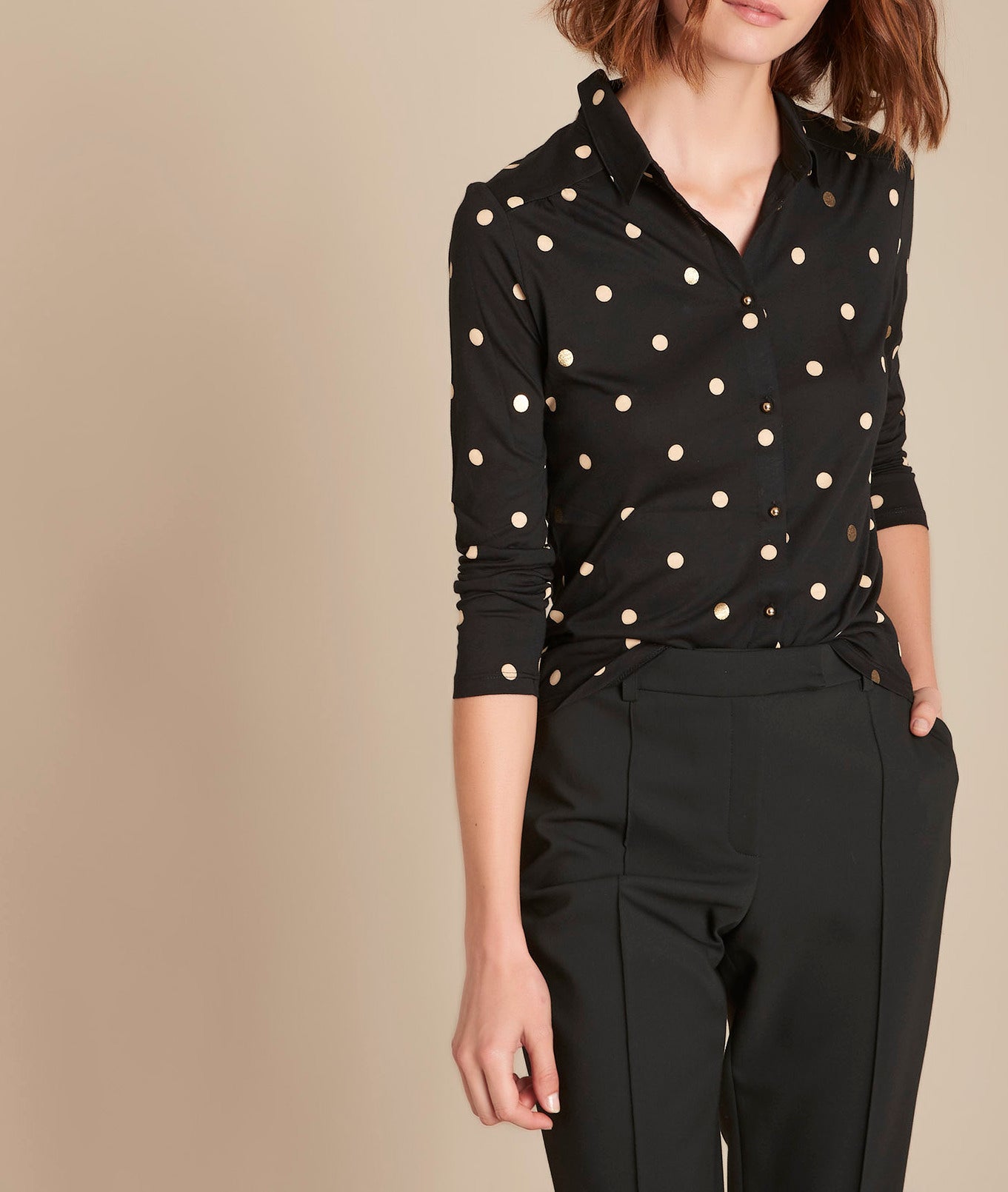 Chemise en jersey imprimé pois Celia Faume - seconde main