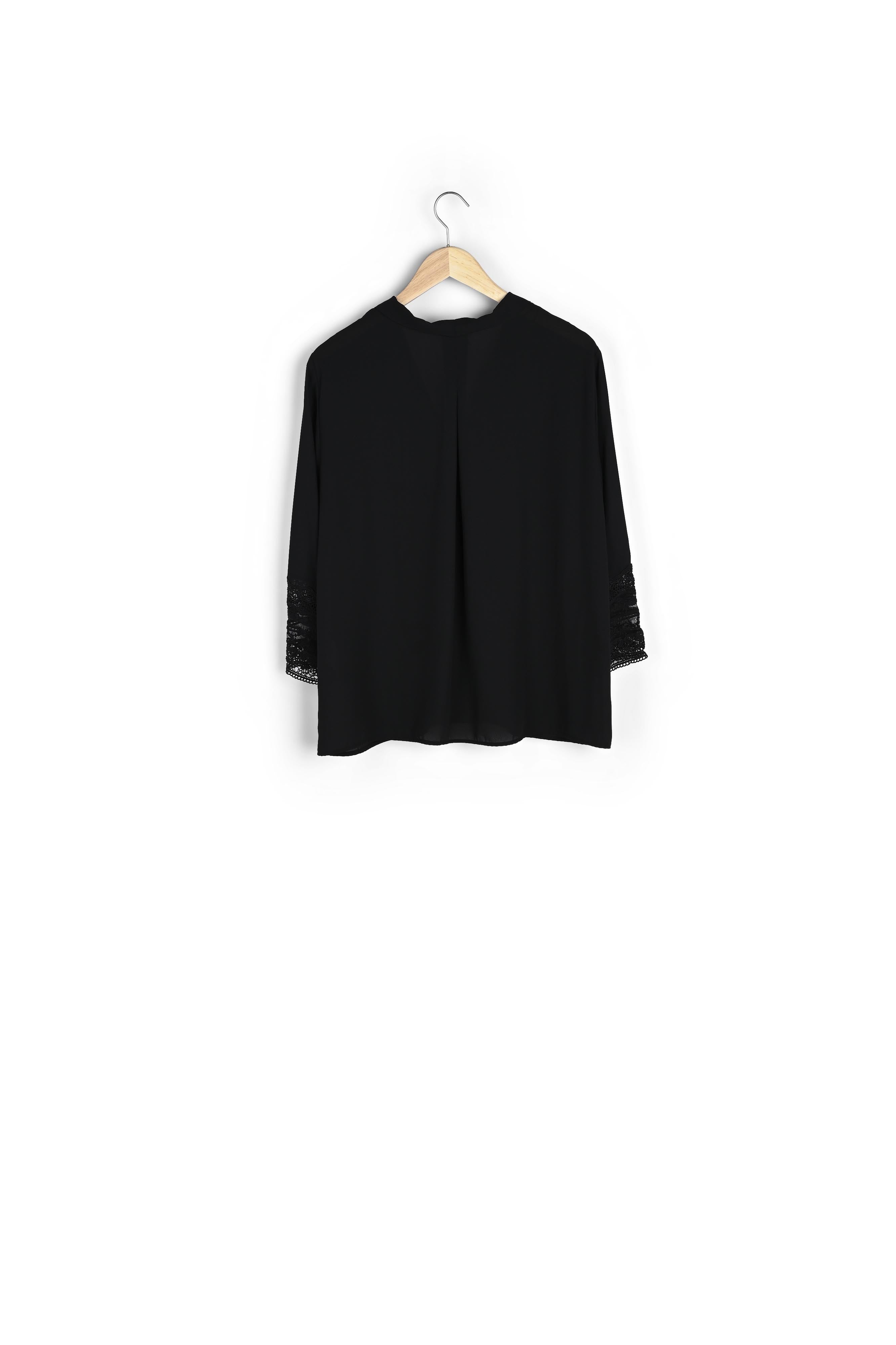 Blouse en polyester recyclé noire Janis Faume - seconde main