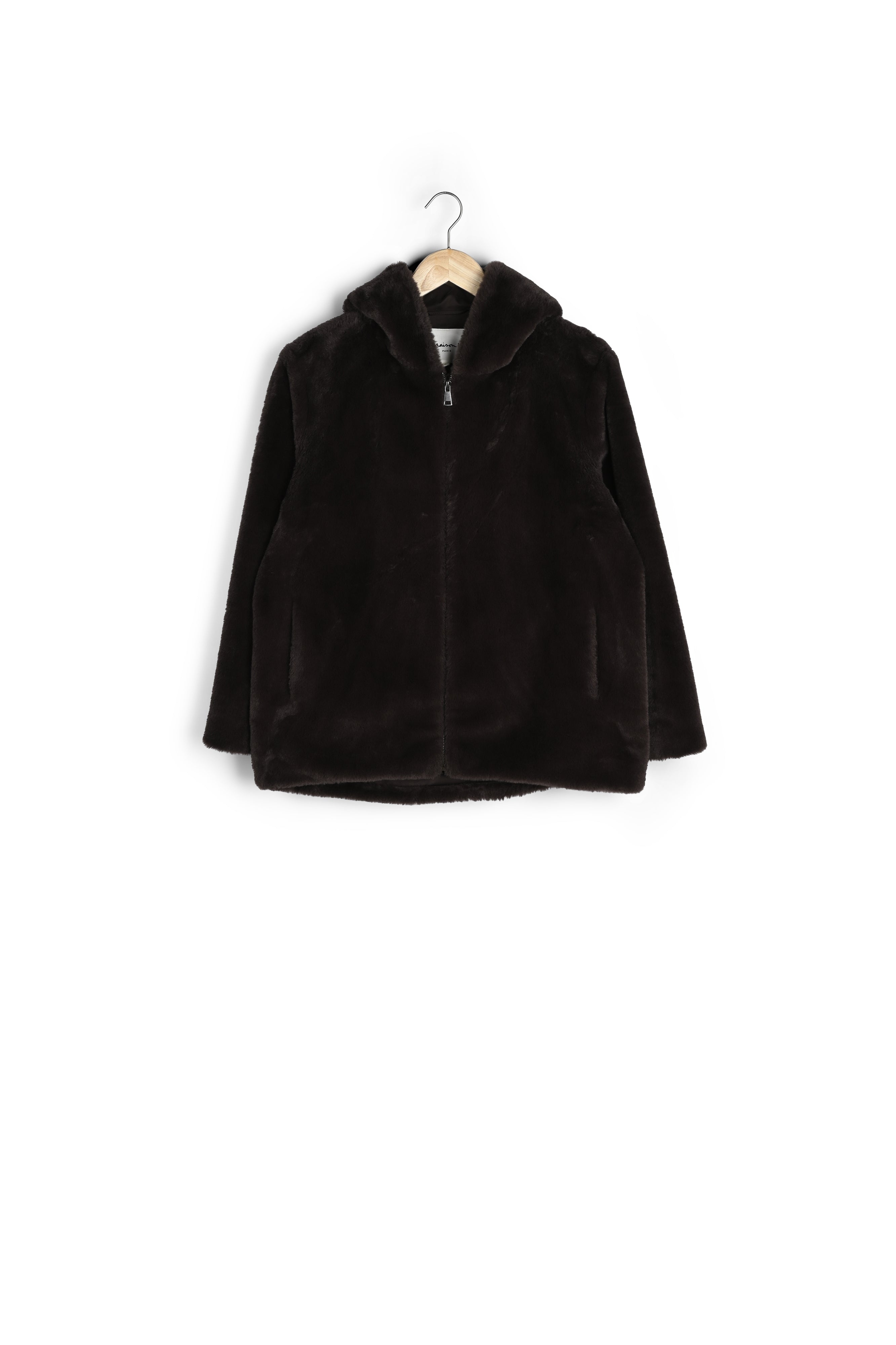 Veste courte en fausse fourrure marron Marthe Faume - seconde main