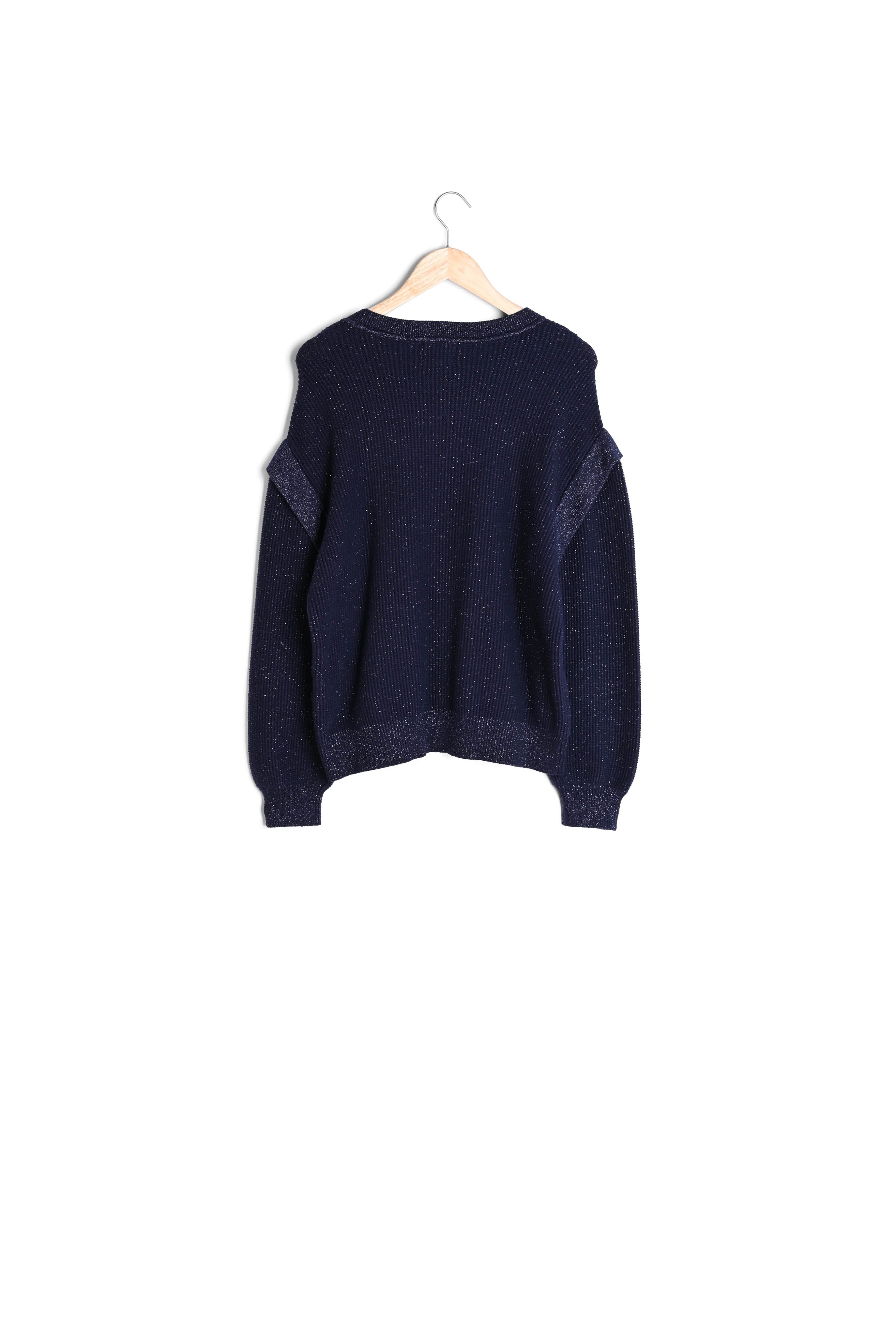 Pull oversize structuré bleu marine Tilly Faume - seconde main