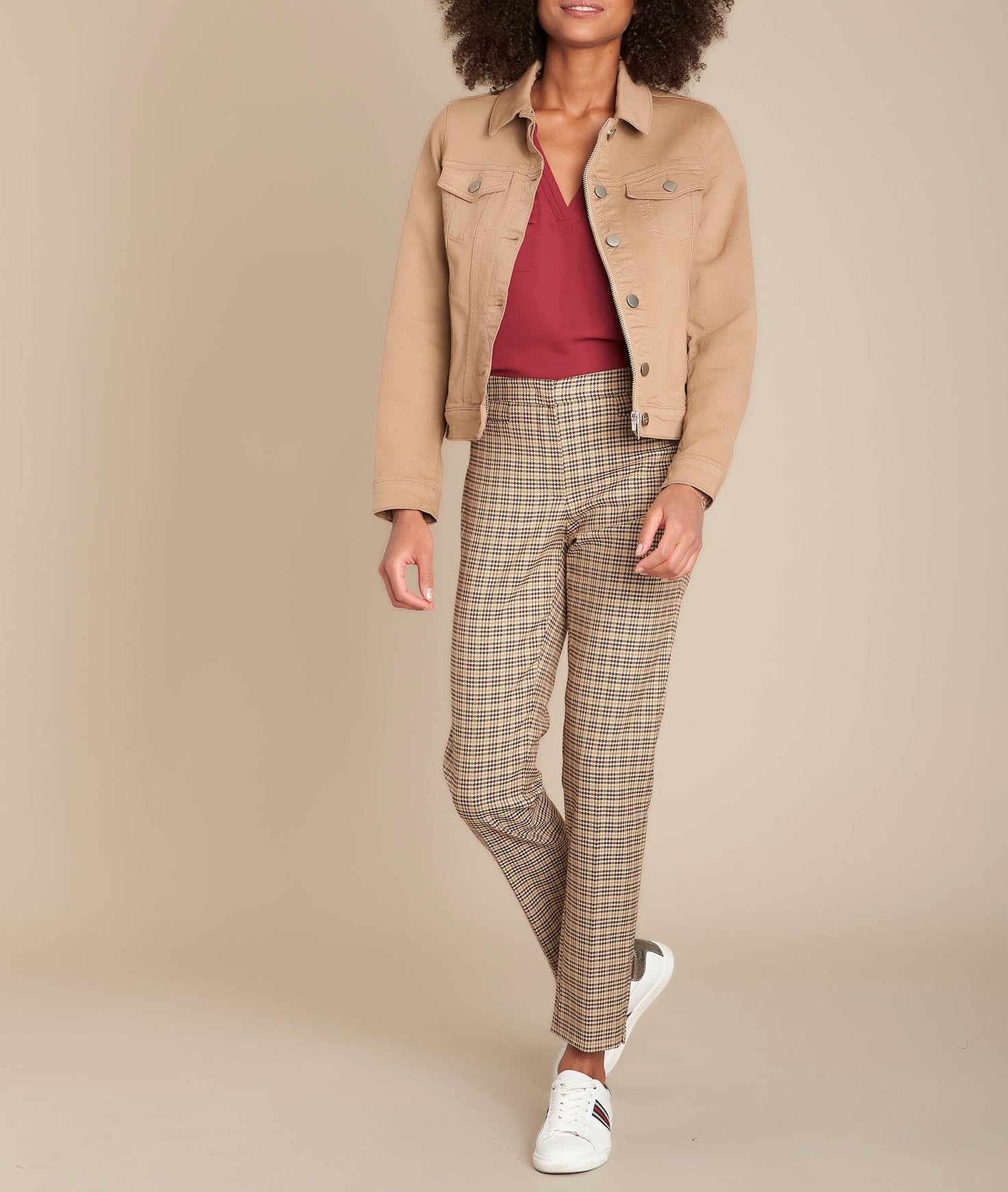 Pantalon cigarette à carreaux Valero Faume - seconde main