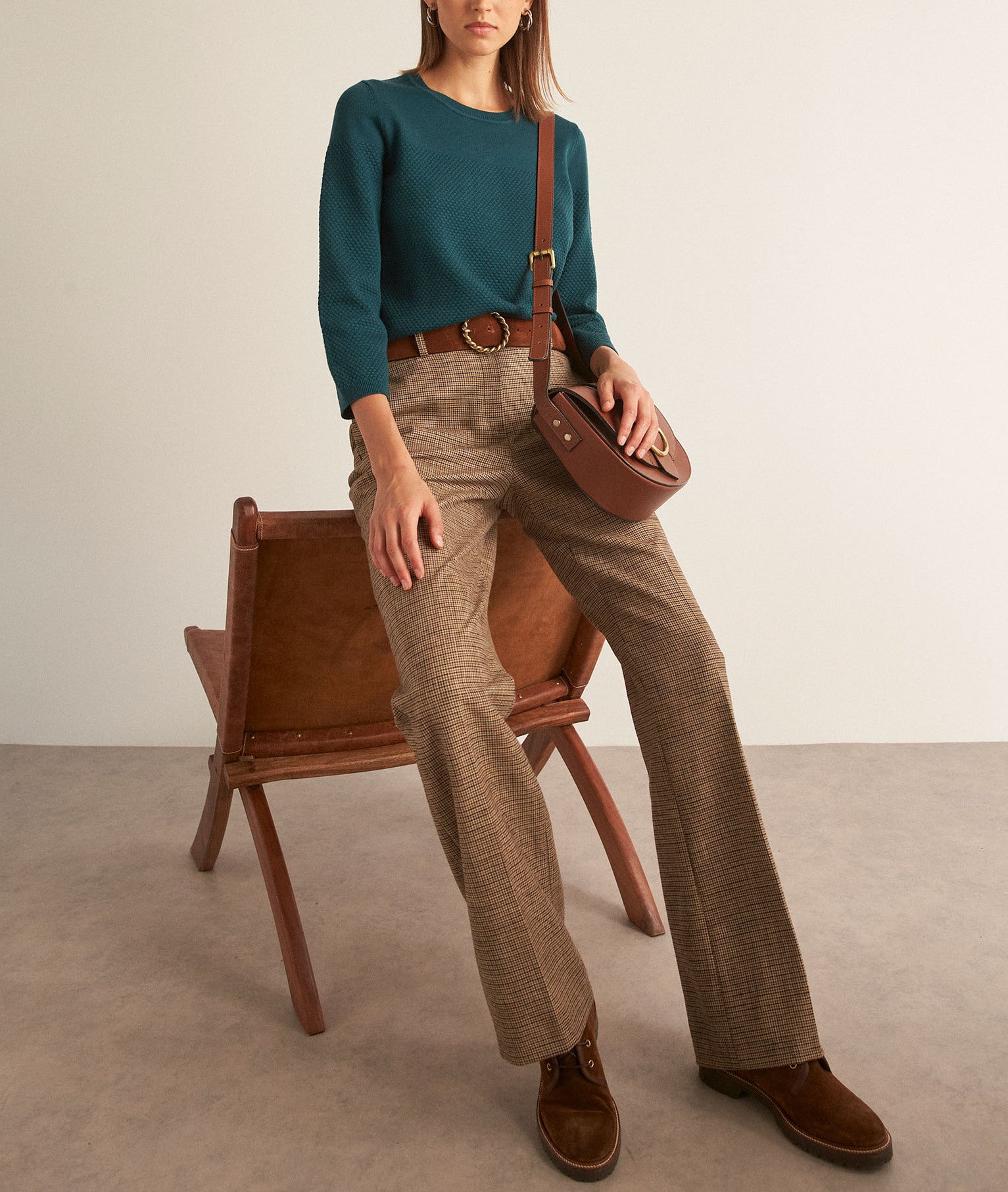 Pull vert texturé en viscose EcoVero BILLY Faume - seconde main