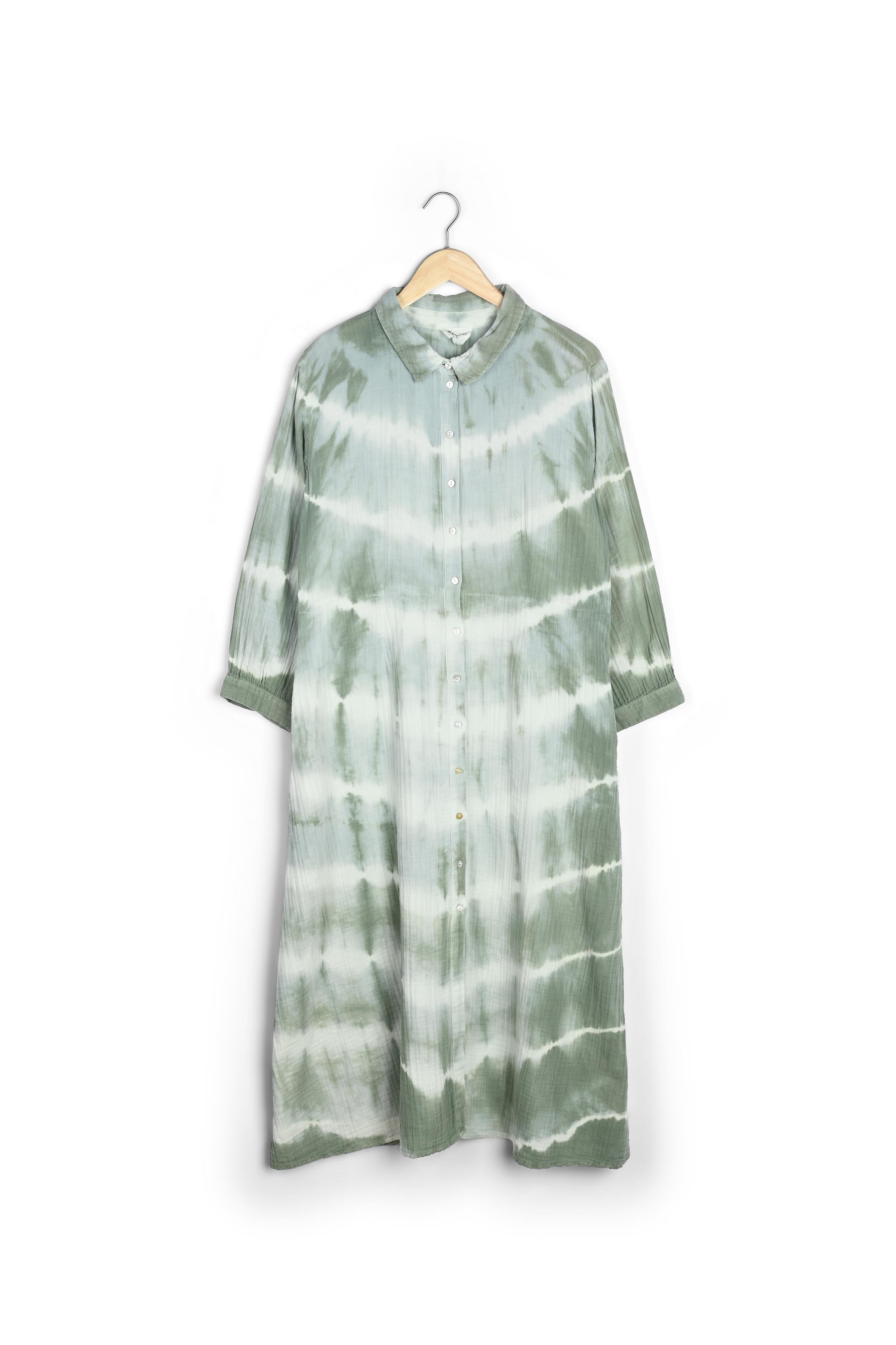 Robe longue tie and dye en coton vert Laurice Faume - seconde main