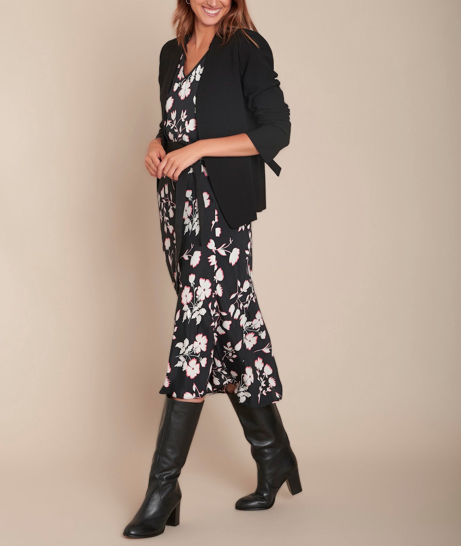 Robe noire imprimé fleuri Romance Faume - seconde main