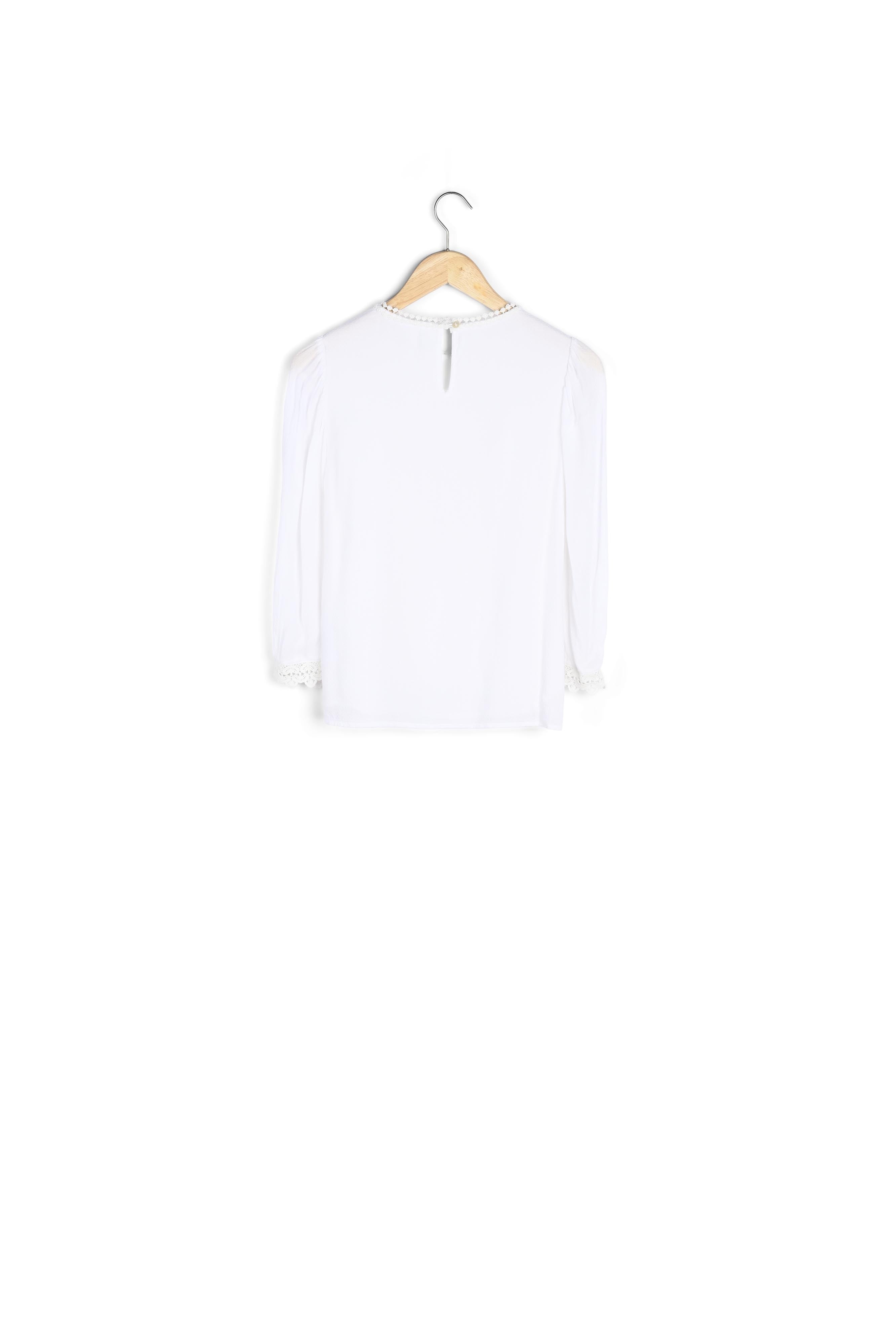 Blouse romantique en dentelle blanche Aude Faume - seconde main