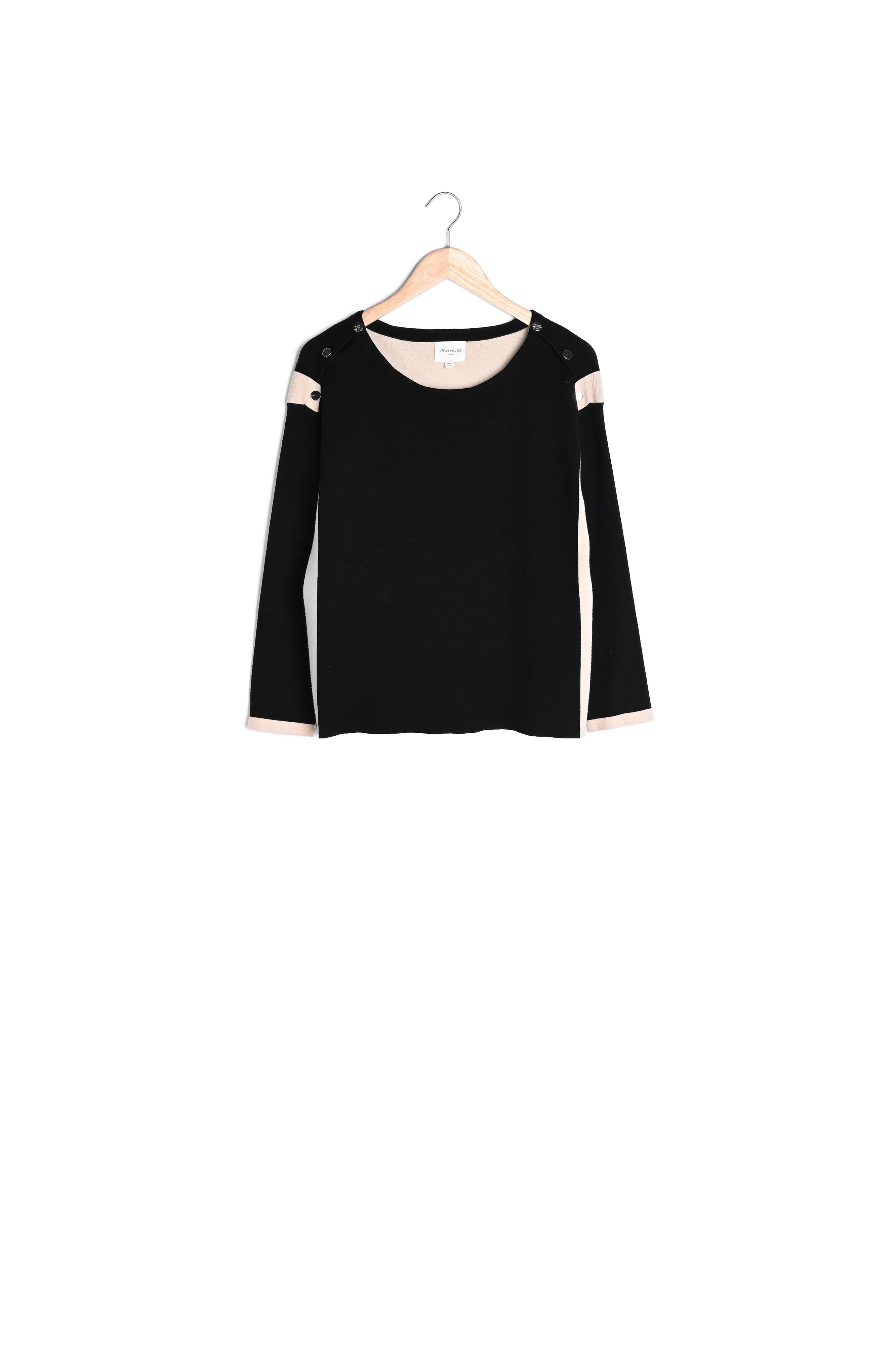 Pull noir bicolore Feria Faume - seconde main