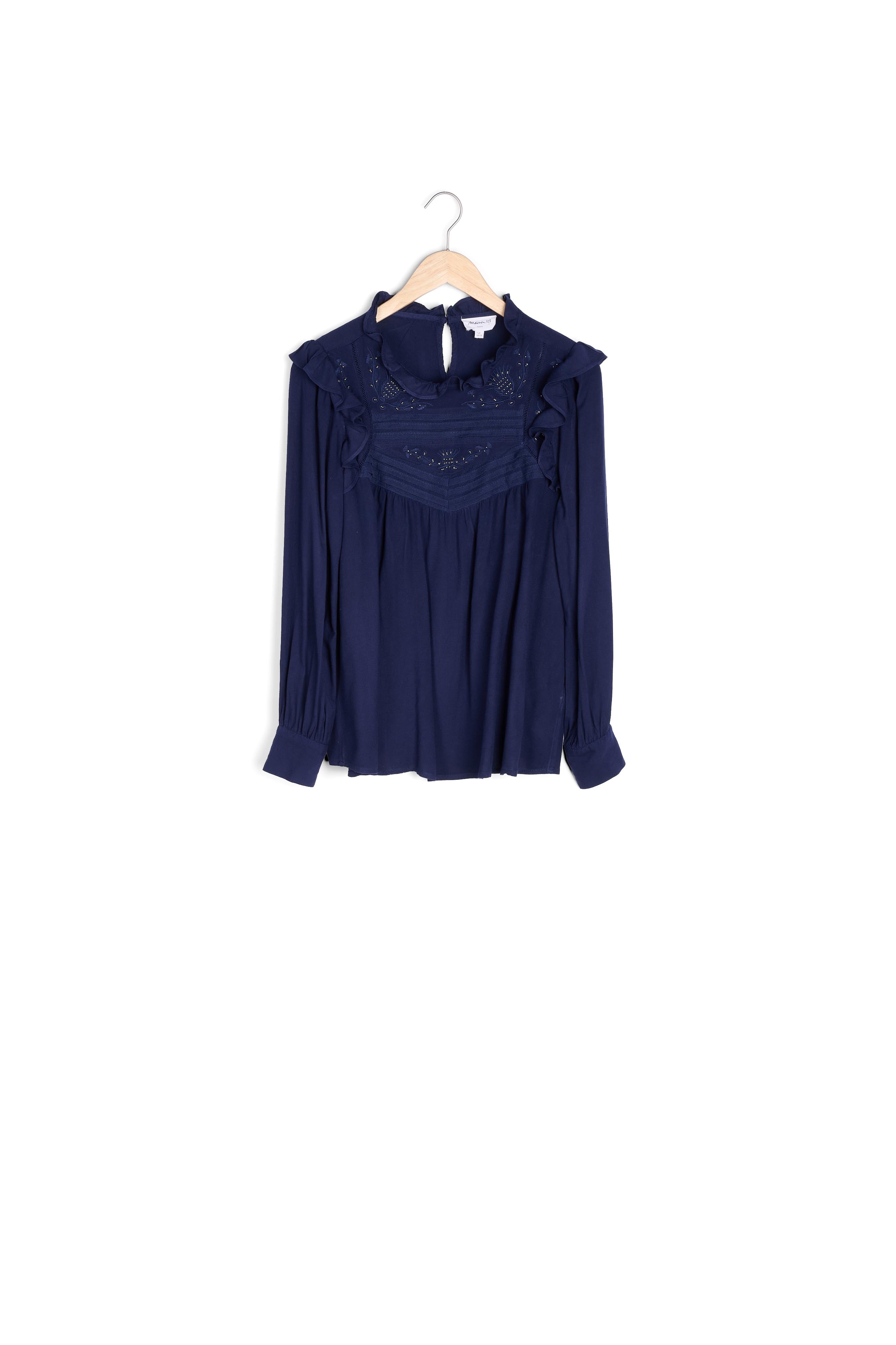 Blouse en coton marine Crissy Faume - seconde main