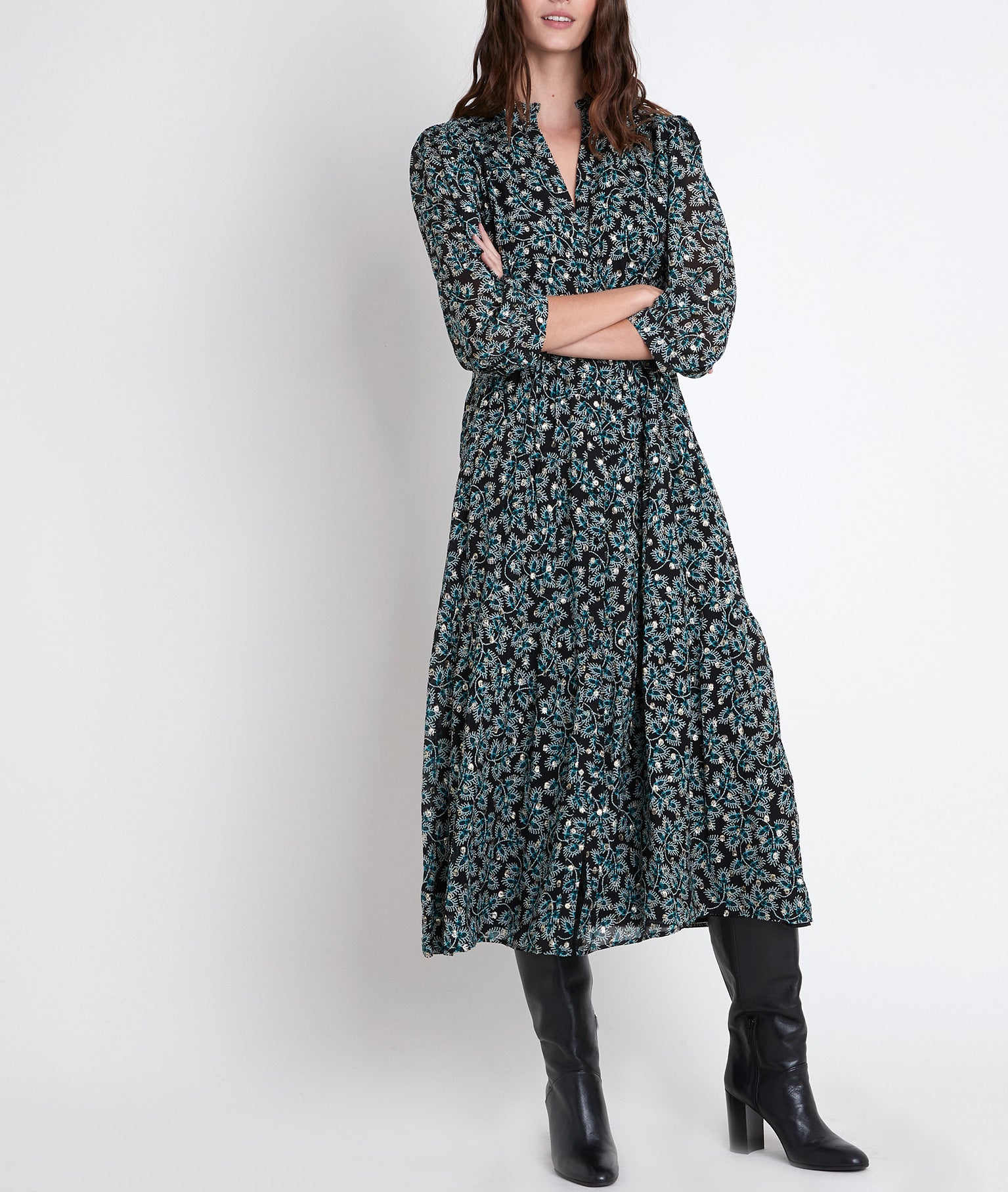 Robe longue cyprès imprimée Carola Faume - seconde main