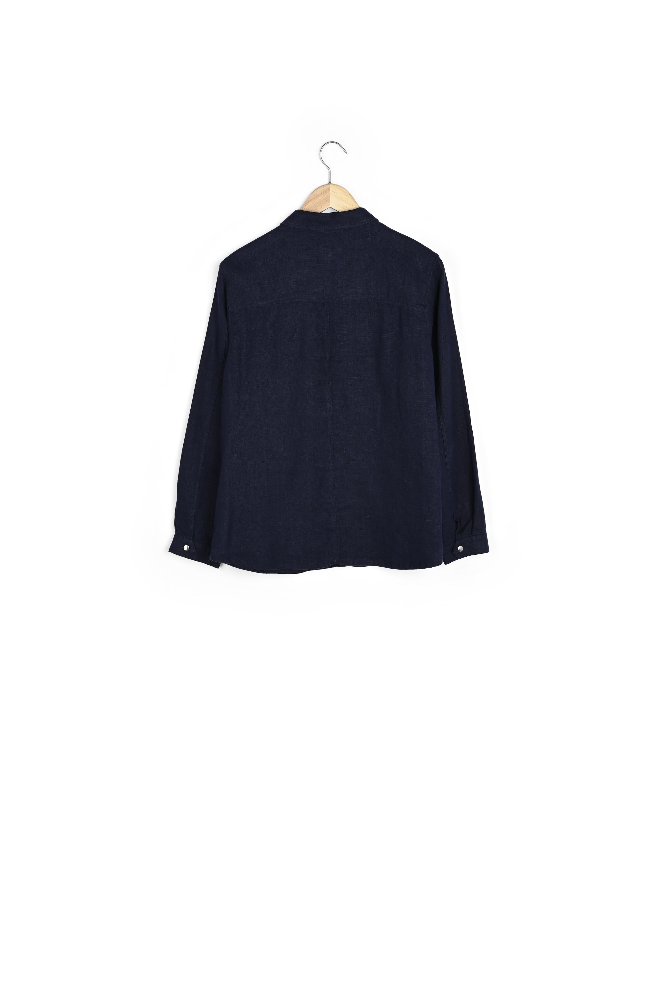 Chemise en lin marine Fanilo Faume - seconde main