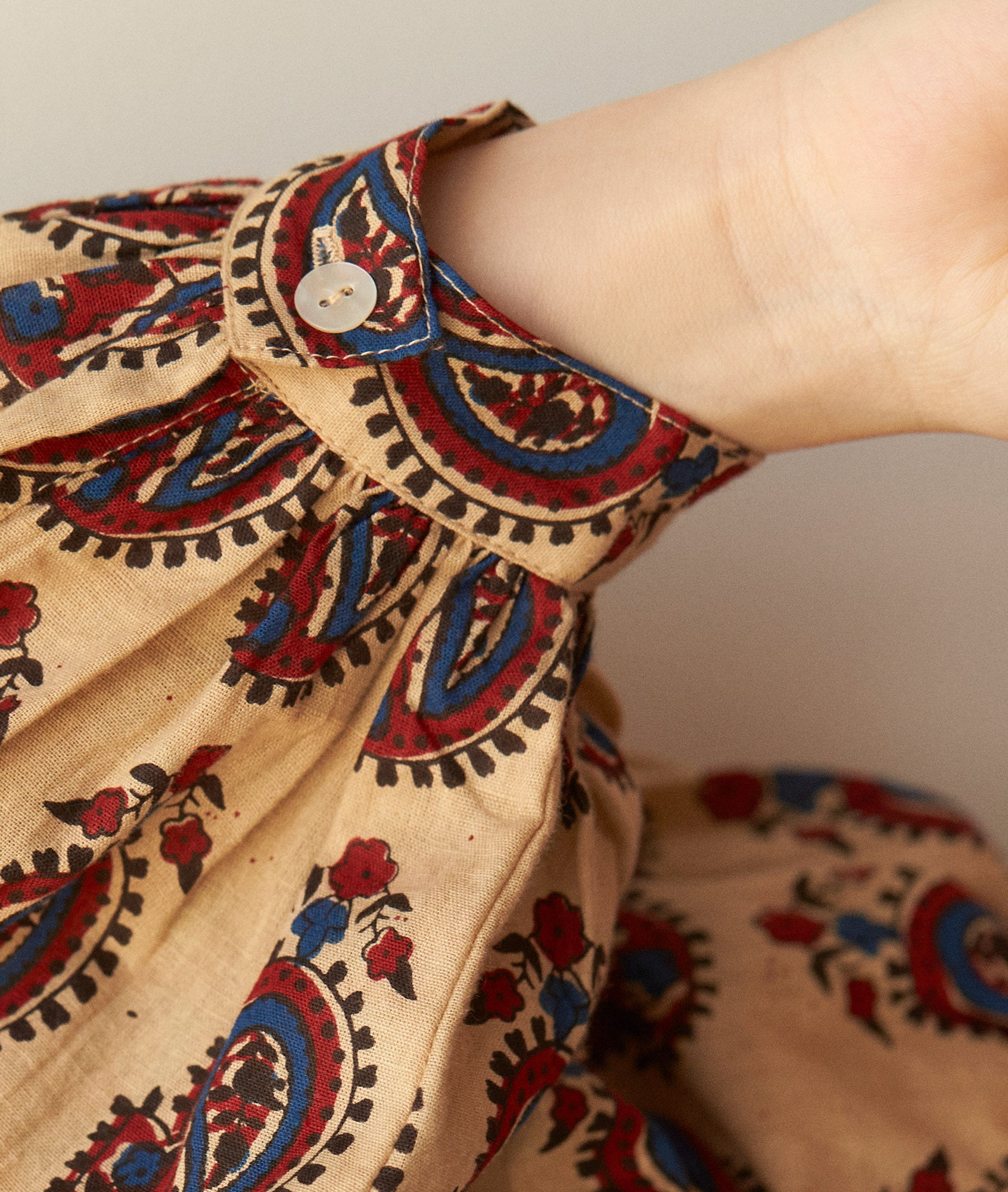 Blouse imprimée en coton beige Camille Faume - seconde main