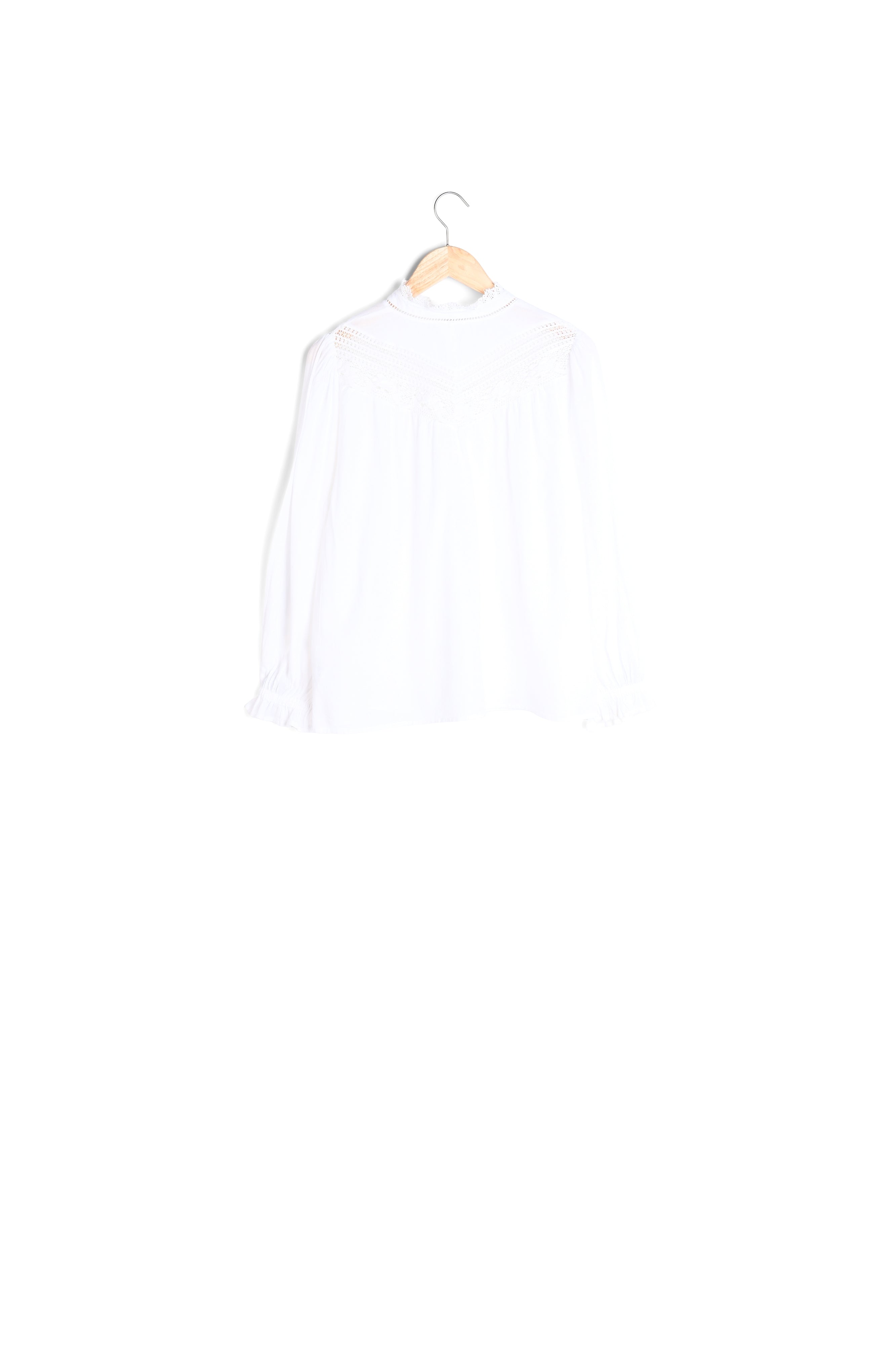 Blouse romantique en coton blanc Celia Faume - seconde main