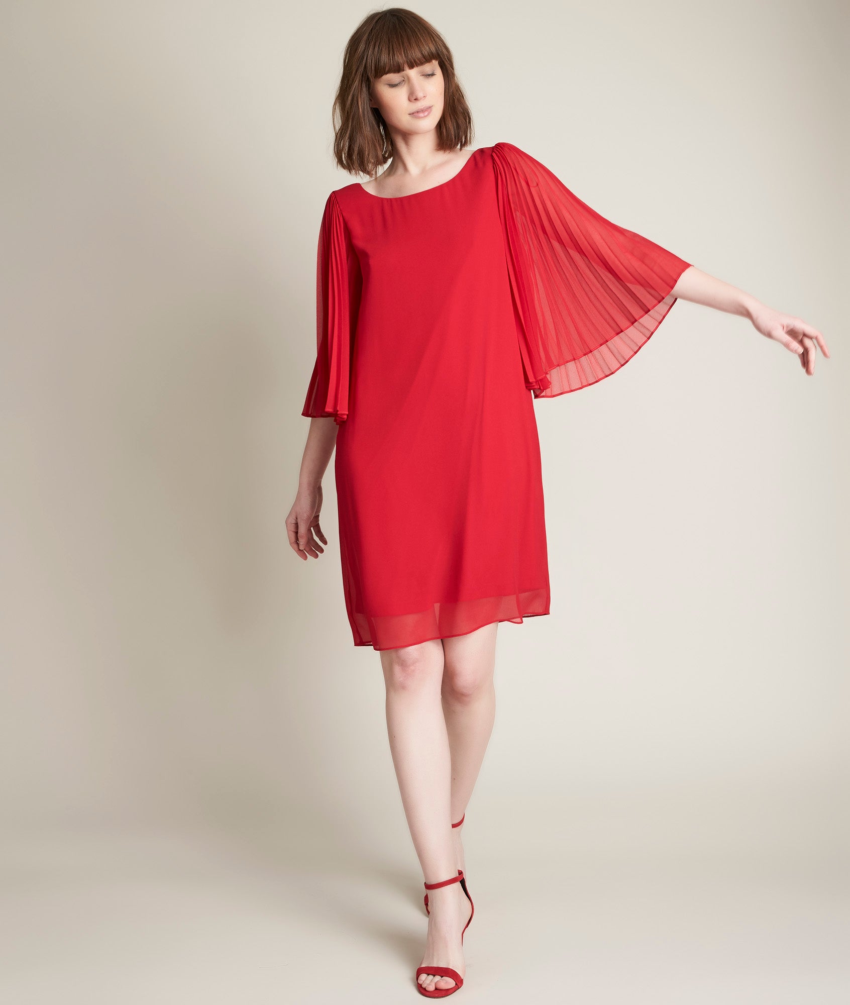 Robe rouge en crêpe Olivia Faume - seconde main