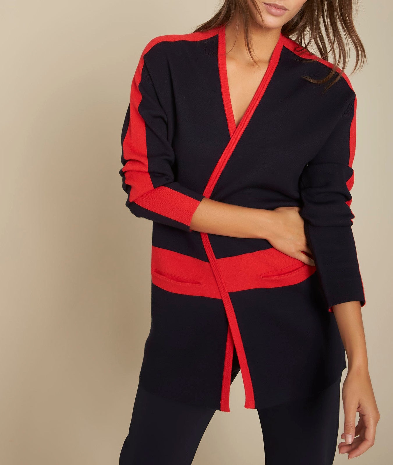 Veste en maille bicolore Feerie Faume - seconde main