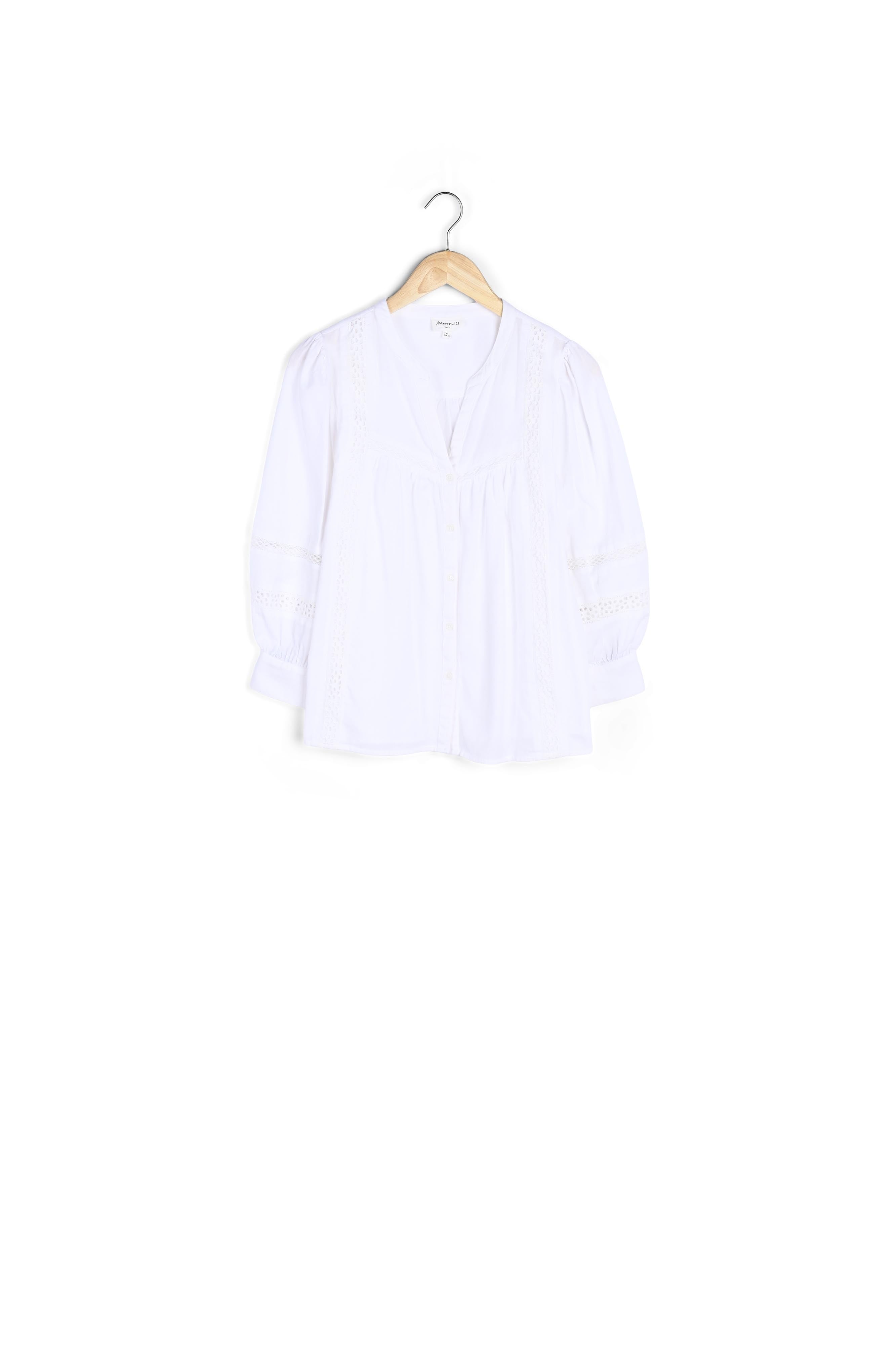 Blouse banche en coton et lin Lady Faume - seconde main