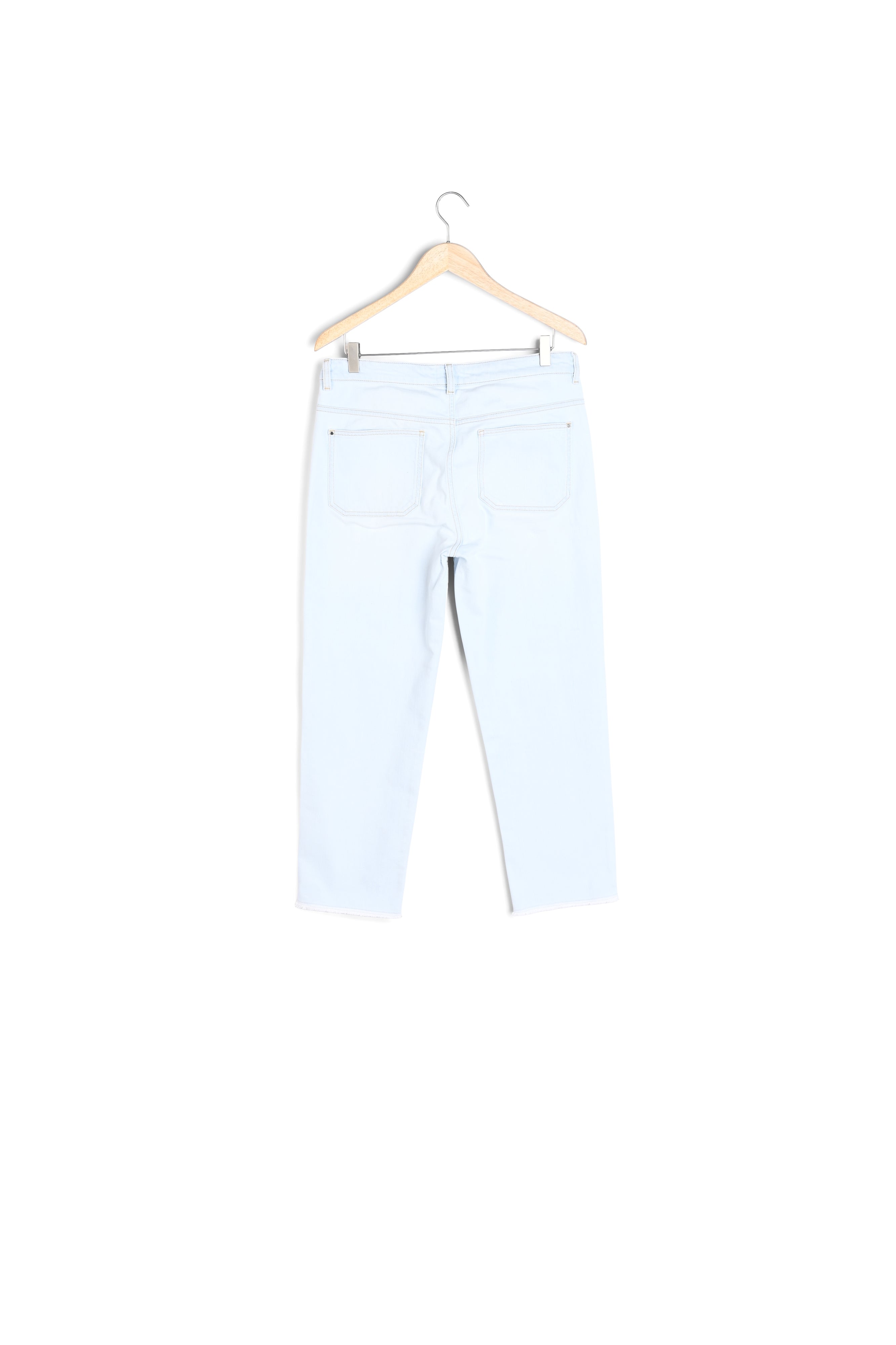 Jean droit à bords francs en coton pure bleached Patience Faume - seconde main