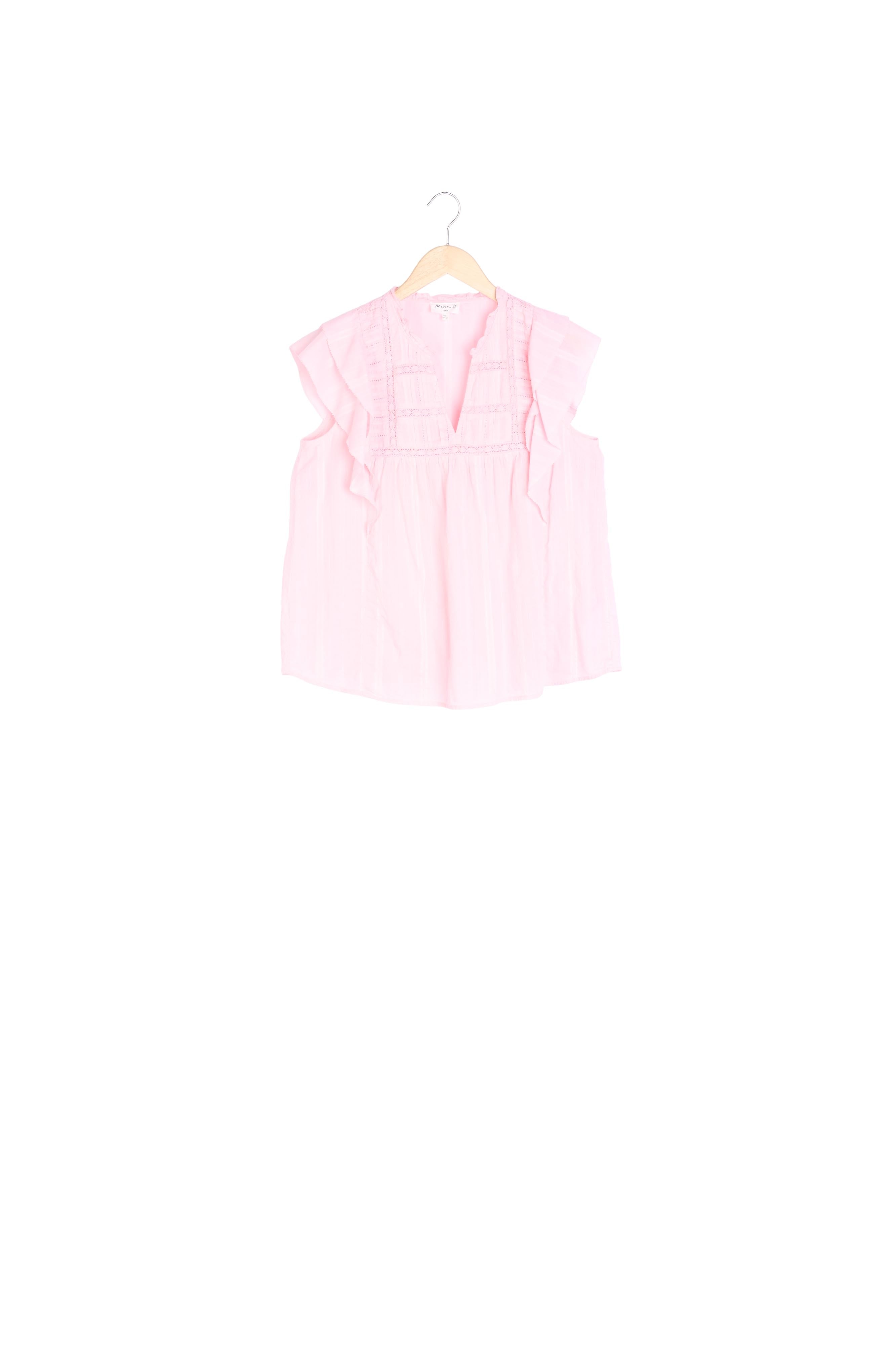 Blouse sans manches en coton rose Constance Faume - seconde main