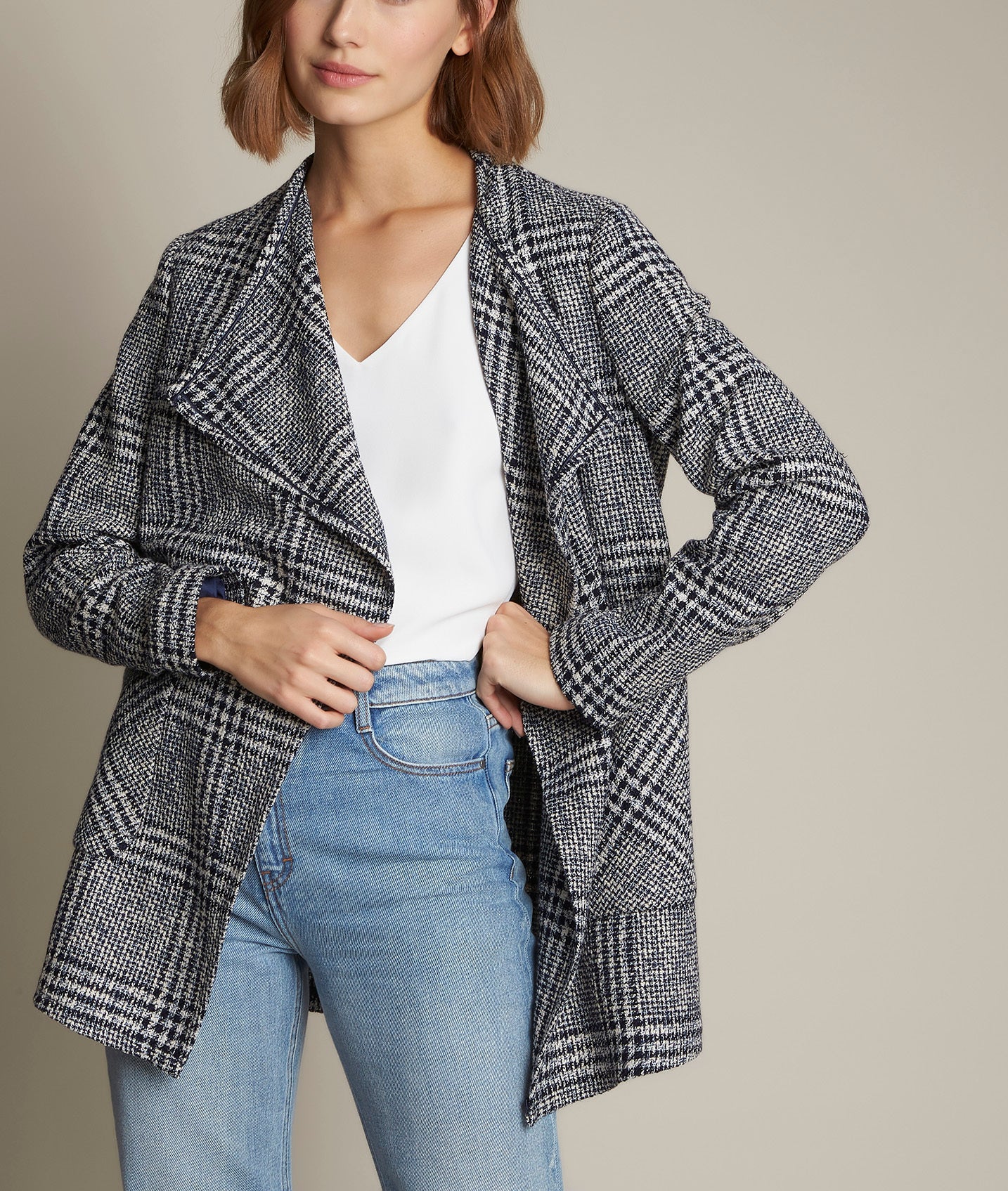 Veste waterfall à carreaux Louna Faume - seconde main