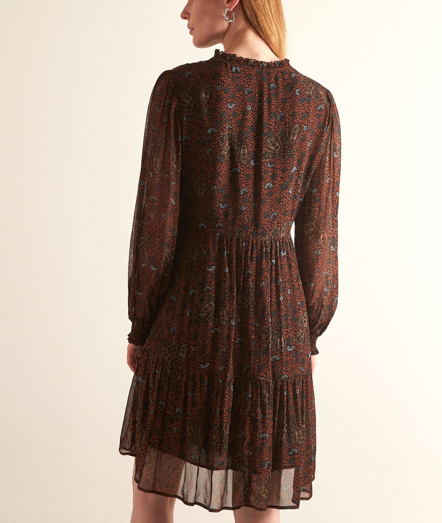 Robe courte imprimée marron Naty Faume - seconde main