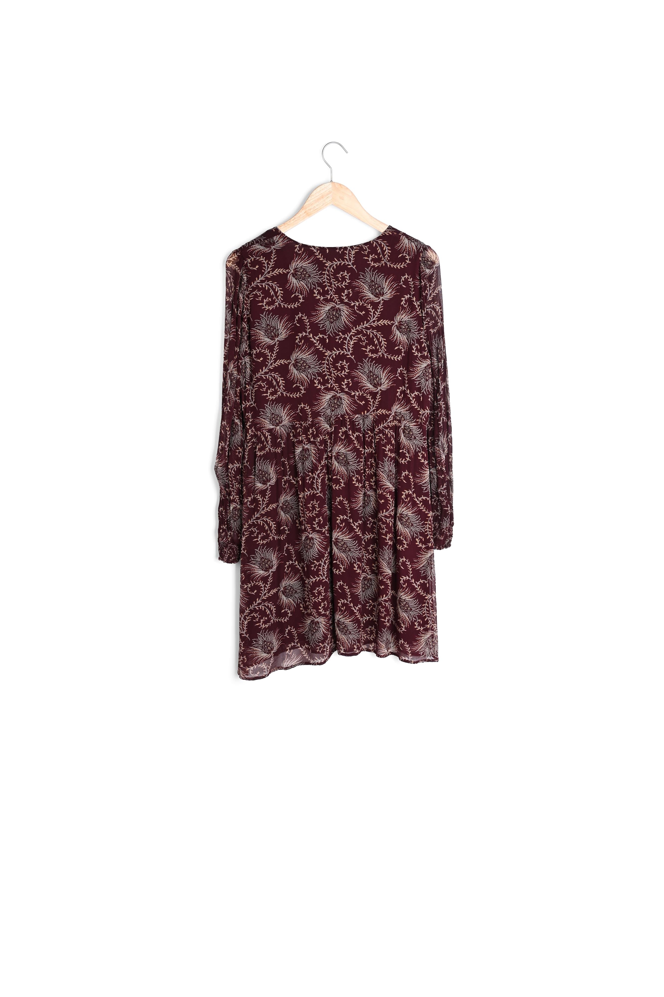 Robe courte imprimée bordeaux Syrine Faume - seconde main