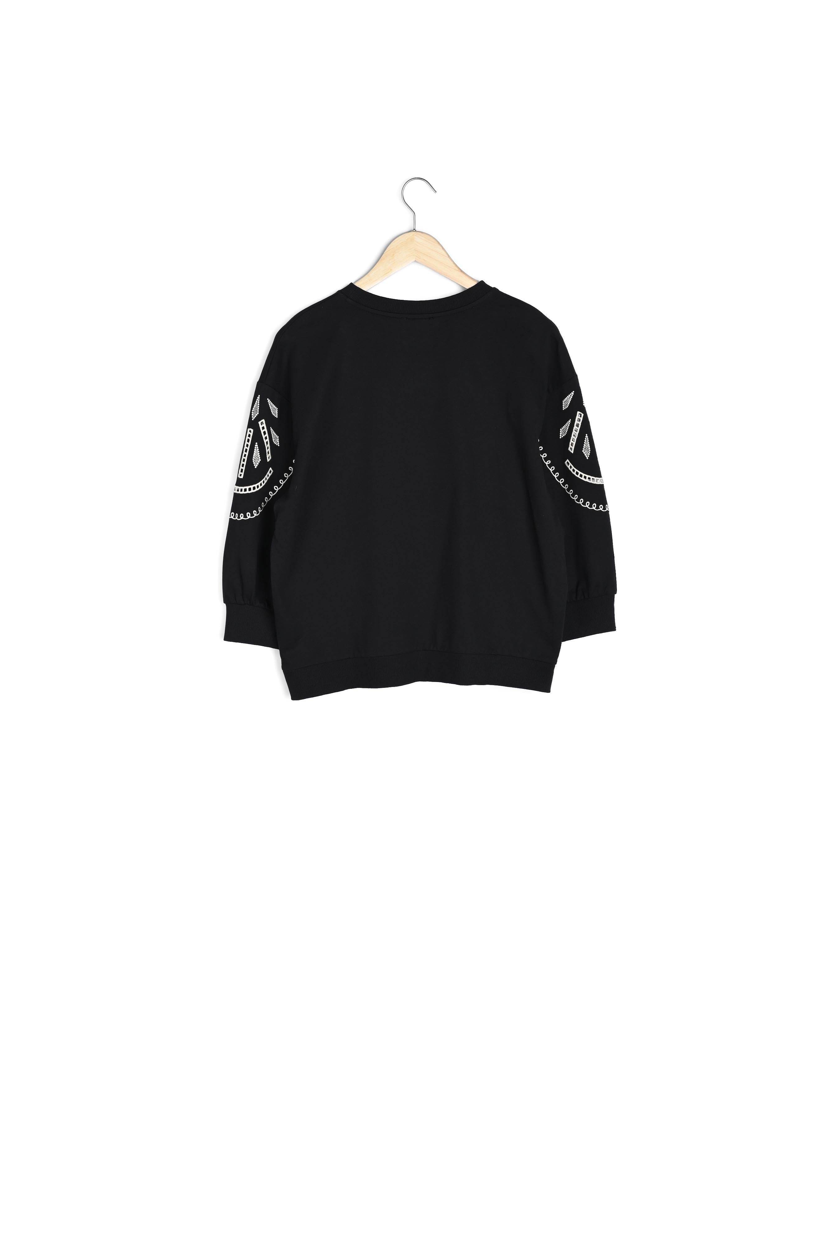 Sweat en coton brodé noir Fara Faume - seconde main