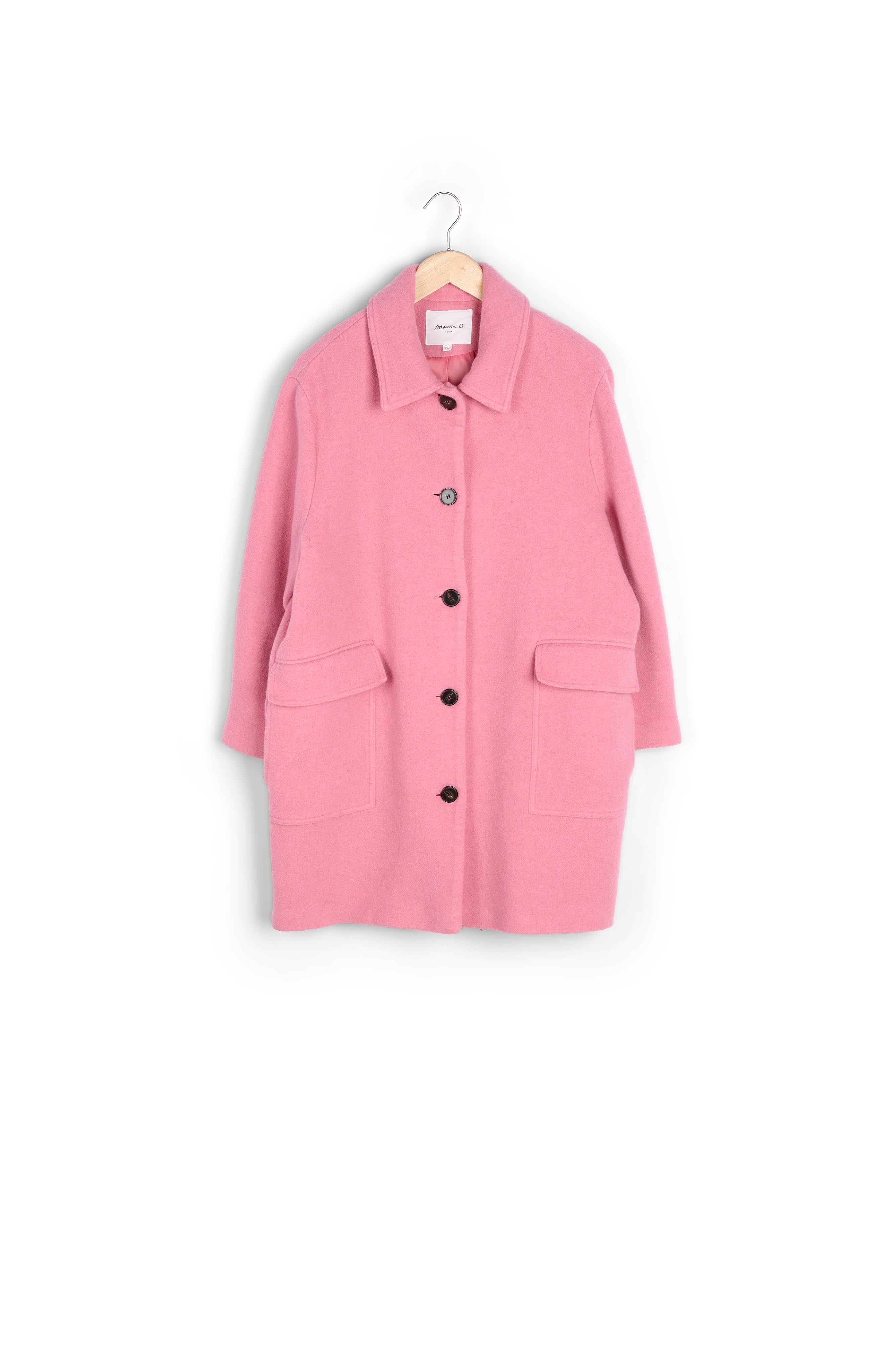 Manteau caban en laine rose bonbon Layton Faume - seconde main