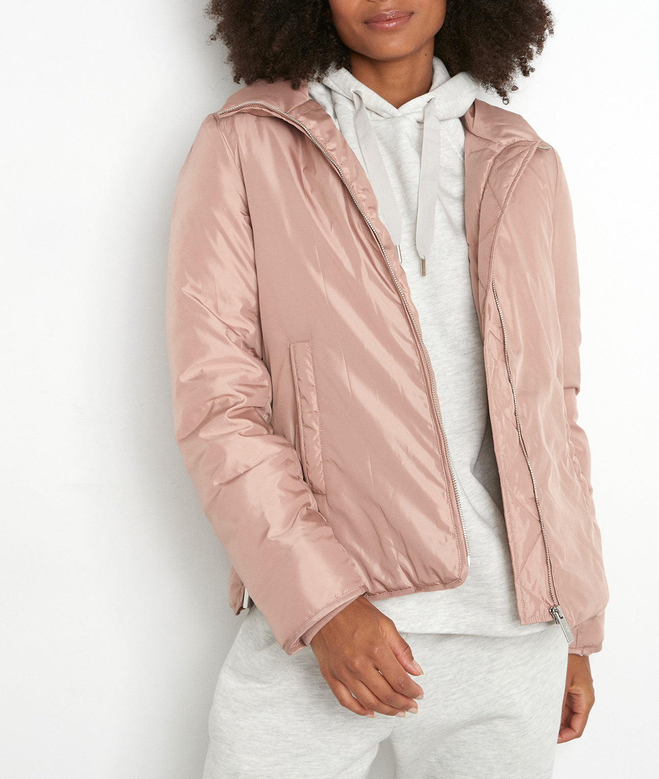 Doudoune lisse rose Leonie Faume - seconde main