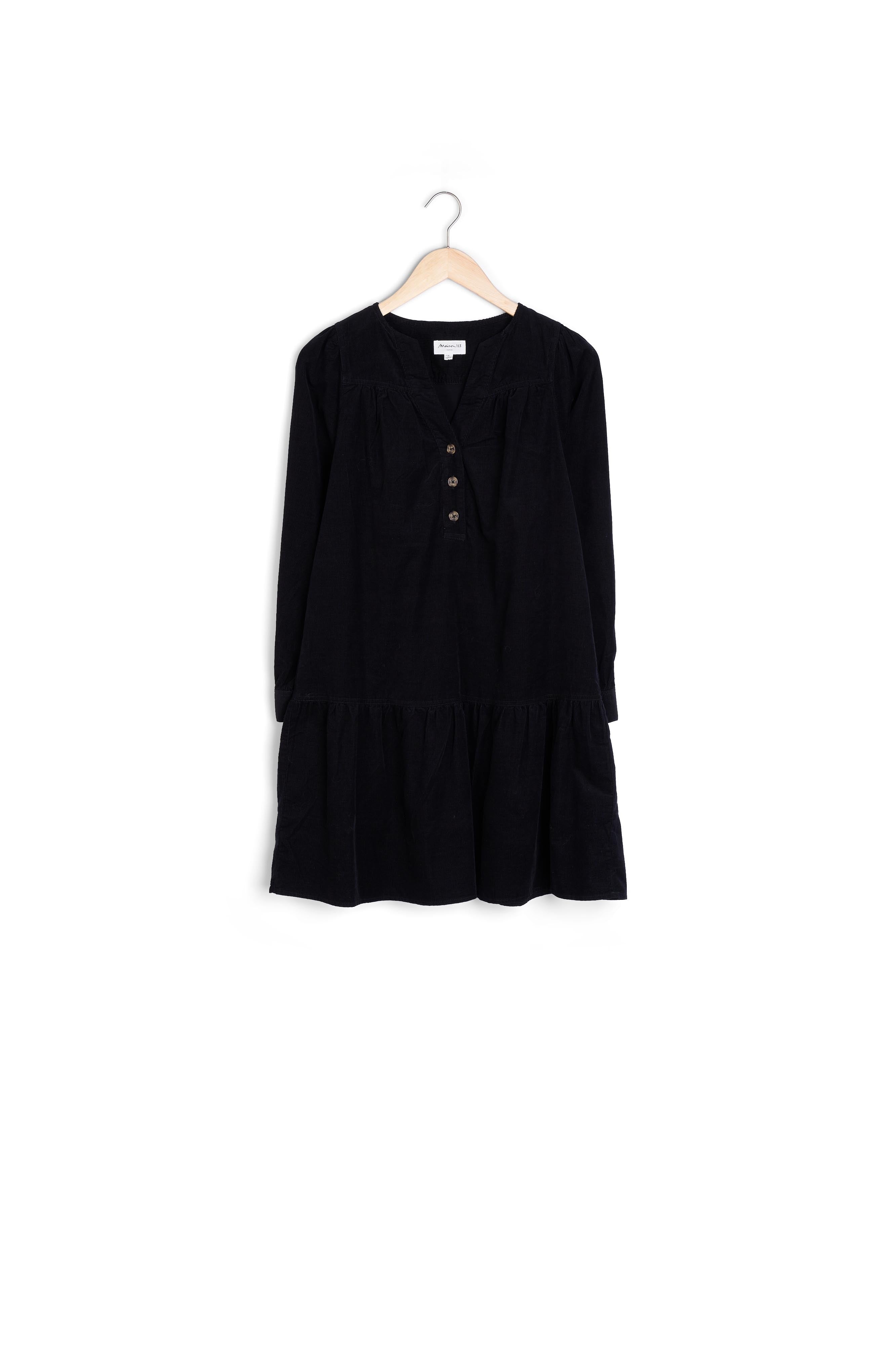 Robe courte en velours milleraies noir Hizia Faume - seconde main