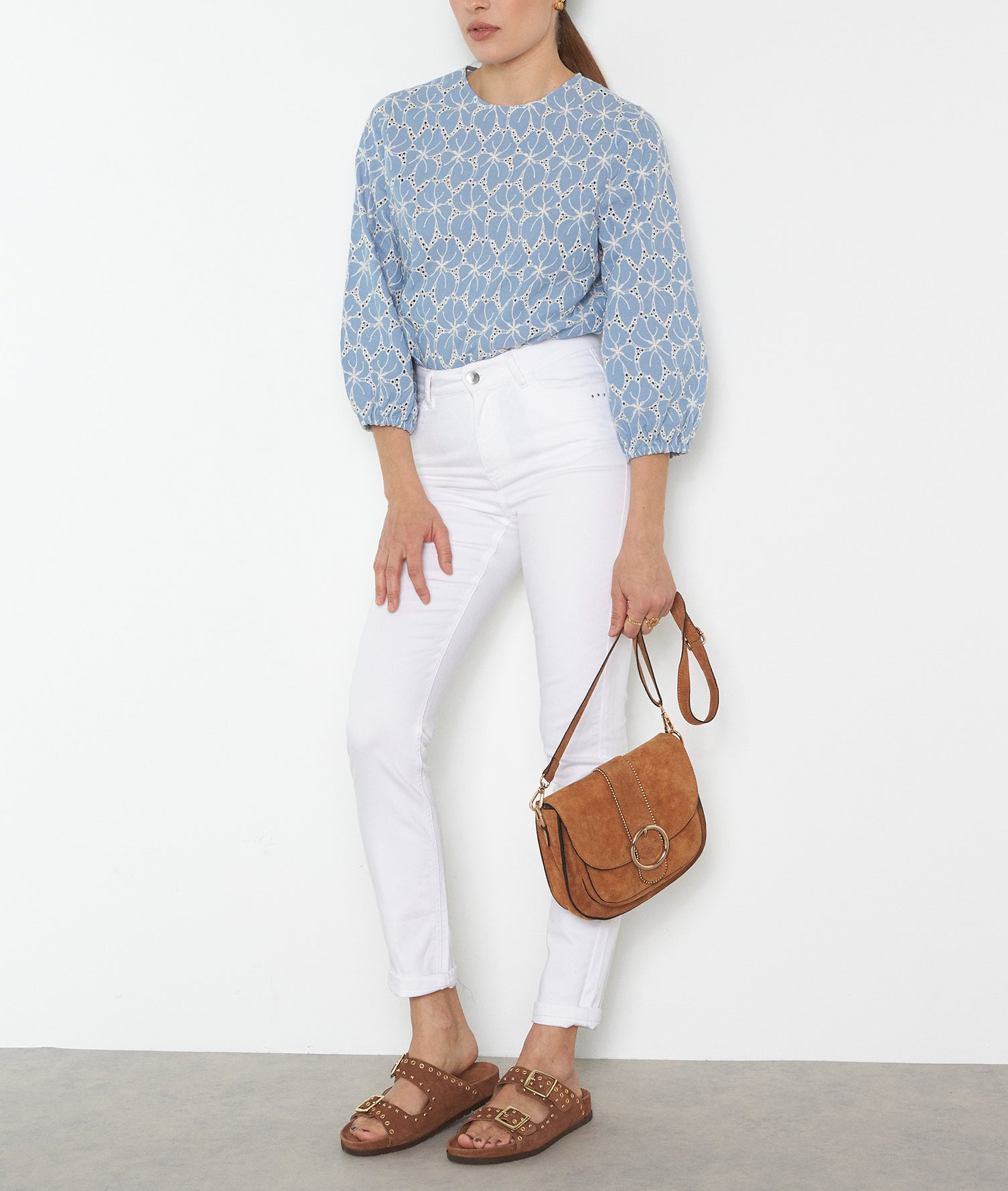 Jean slim en coton bio blanc Suzy Faume - seconde main