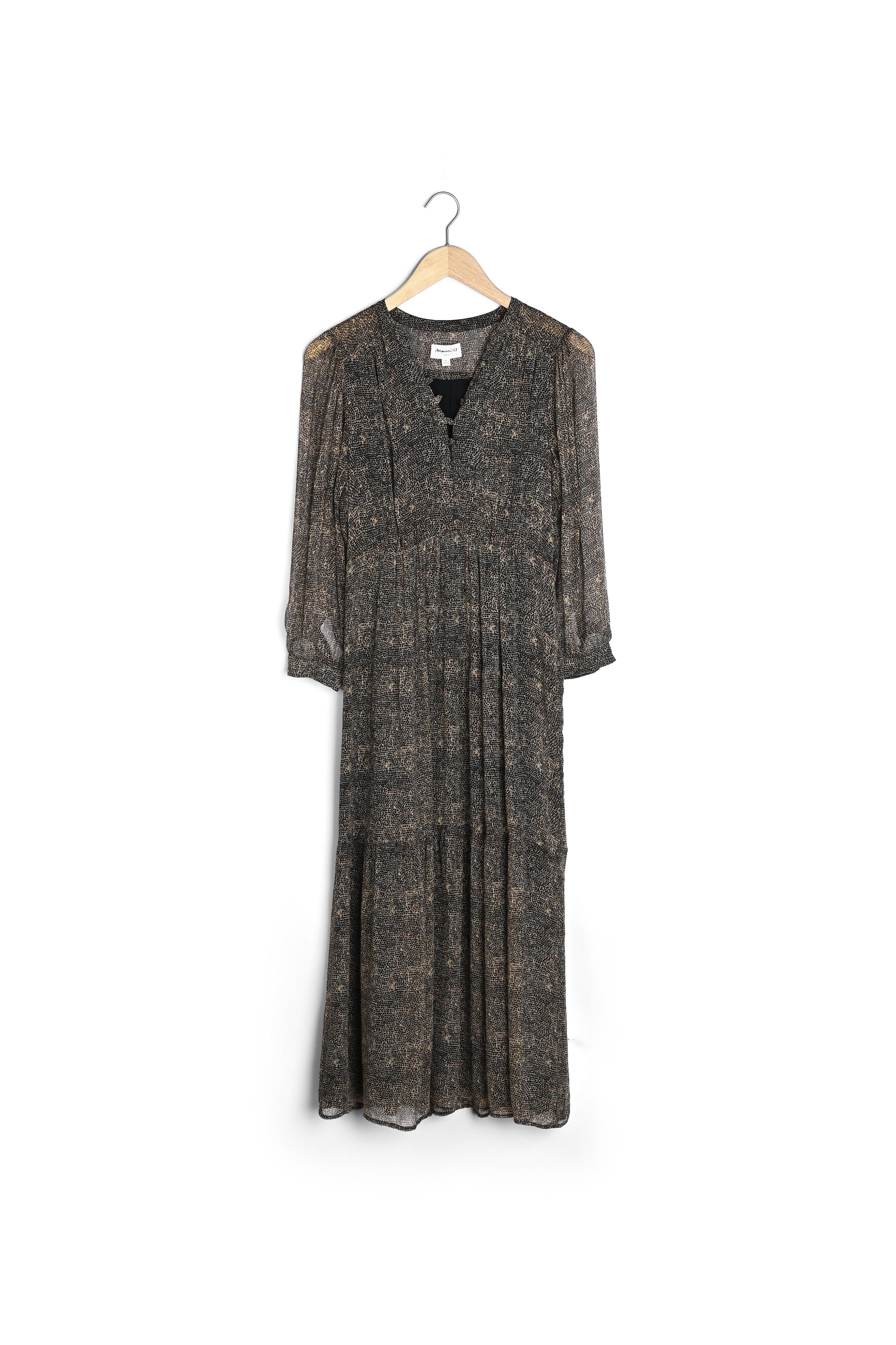 Robe longue imprimée camel Sabaa Faume - seconde main