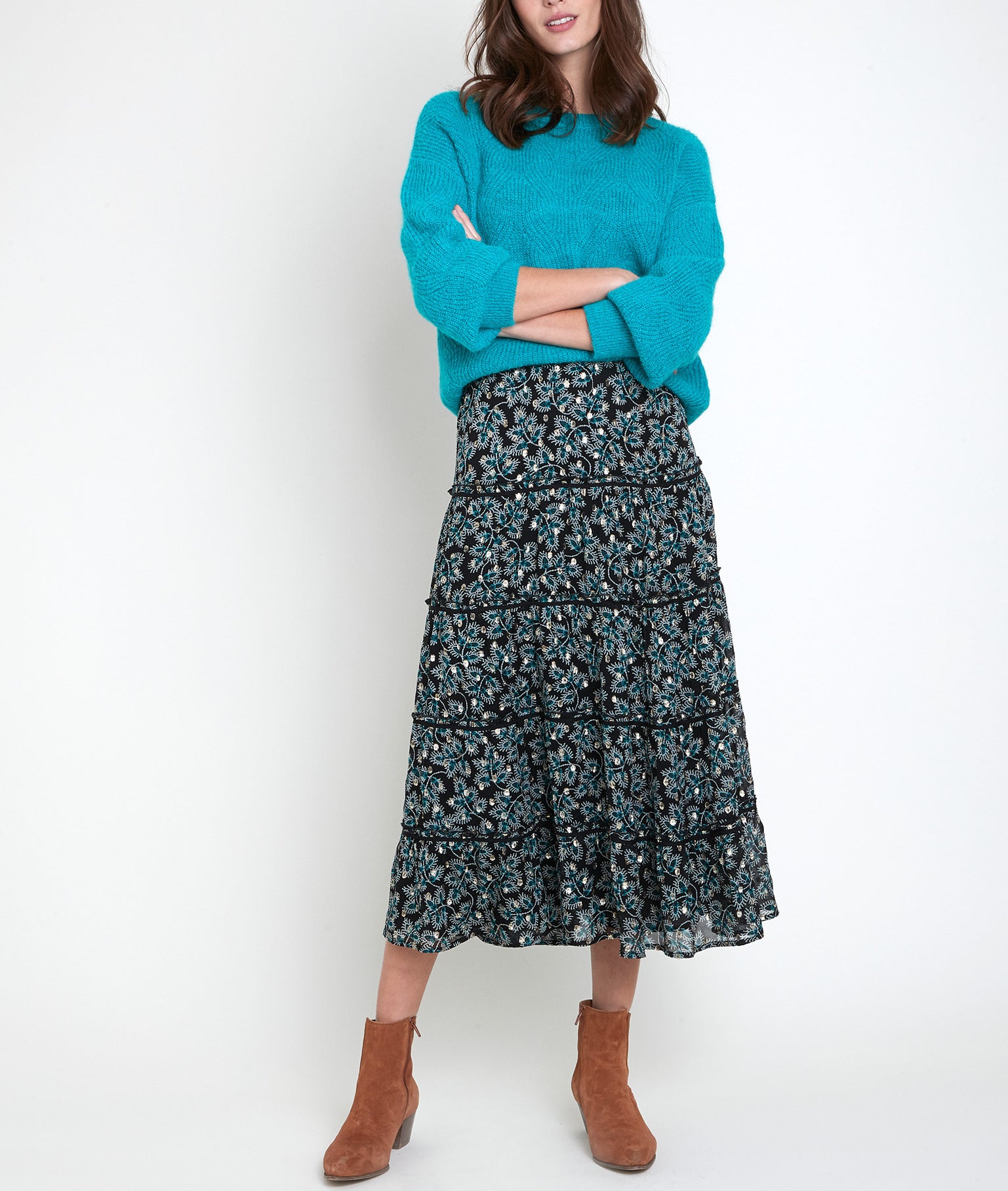 Jupe longue imprimée Edita Faume - seconde main