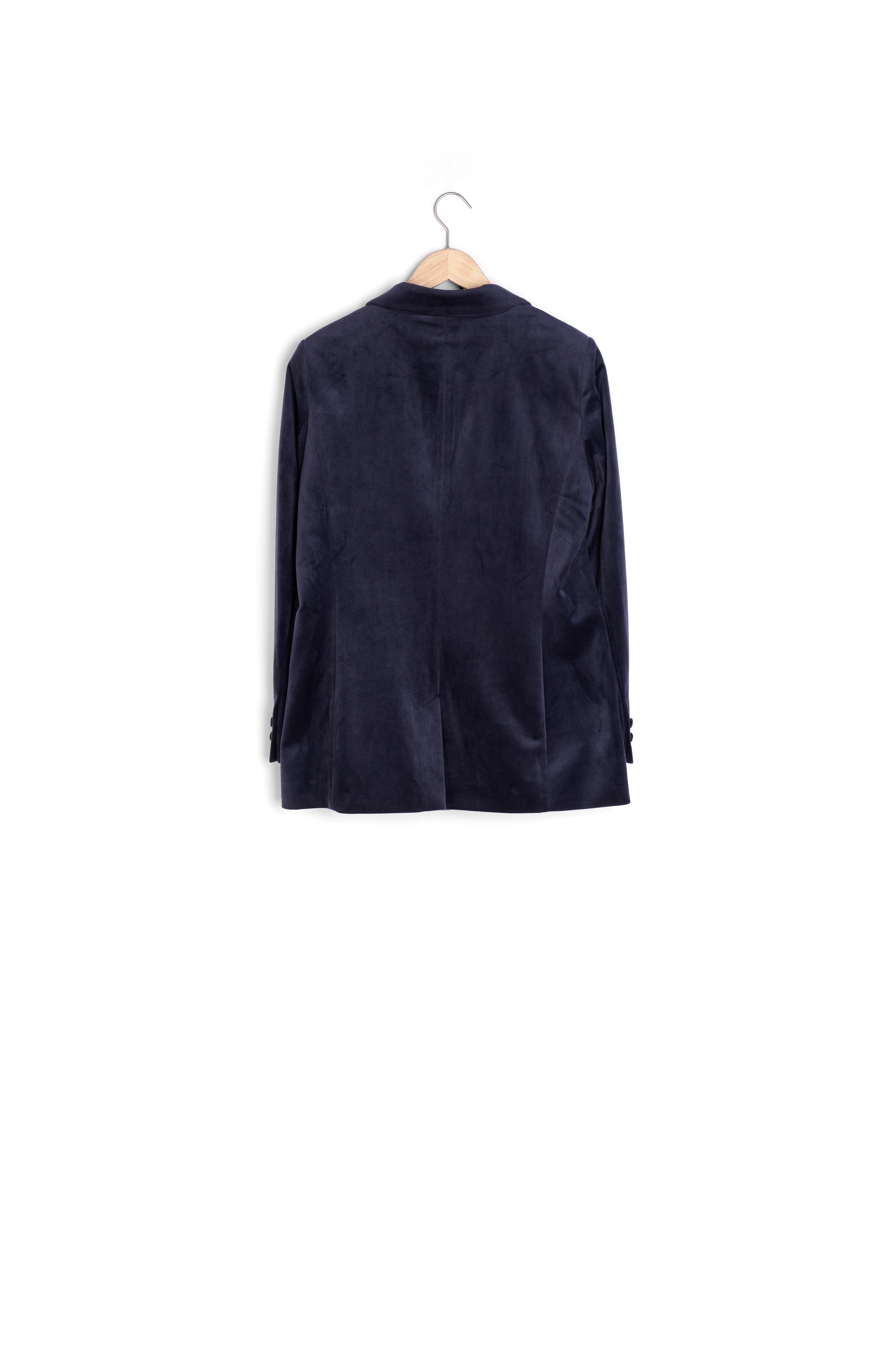 L'iconique blazer Florine en velours bleu marine Faume - seconde main
