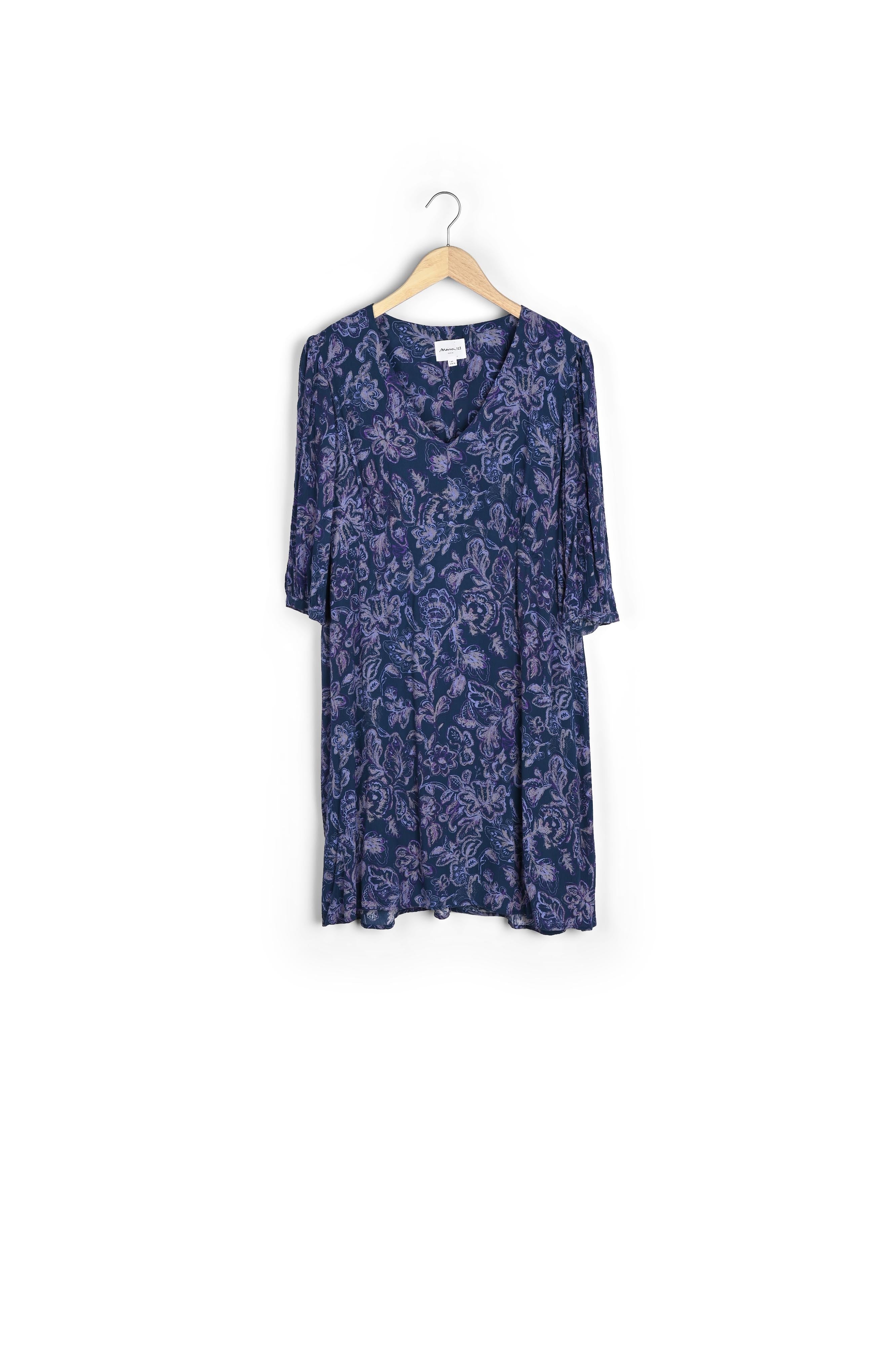 Robe bleue imprimée Claude Faume - seconde main