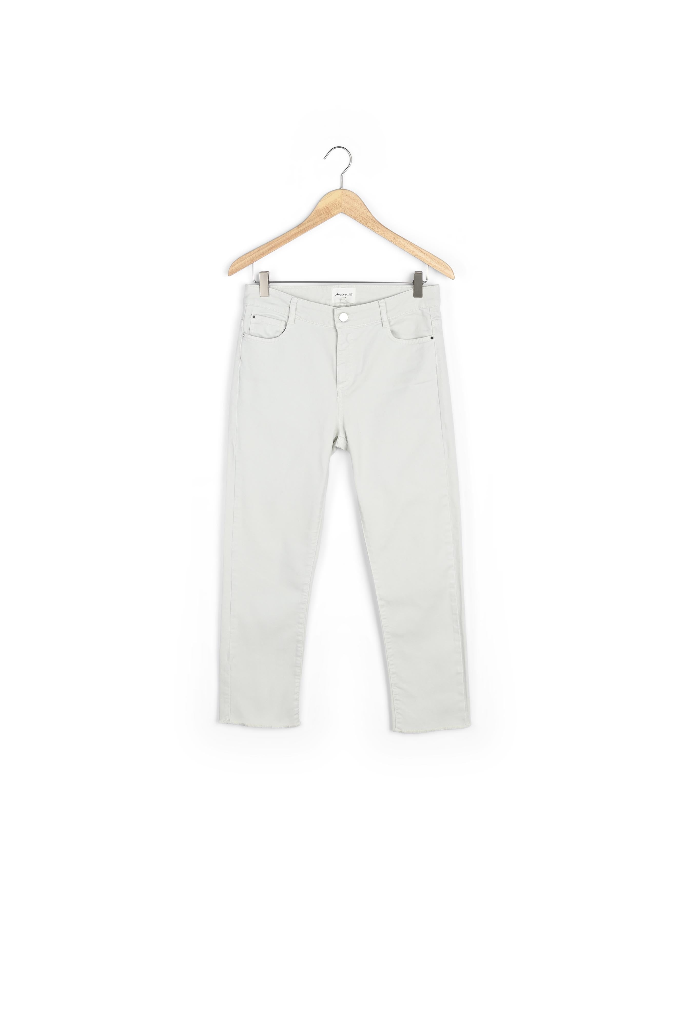 Jean droit à bords francs en coton menthe Patience Faume - seconde main