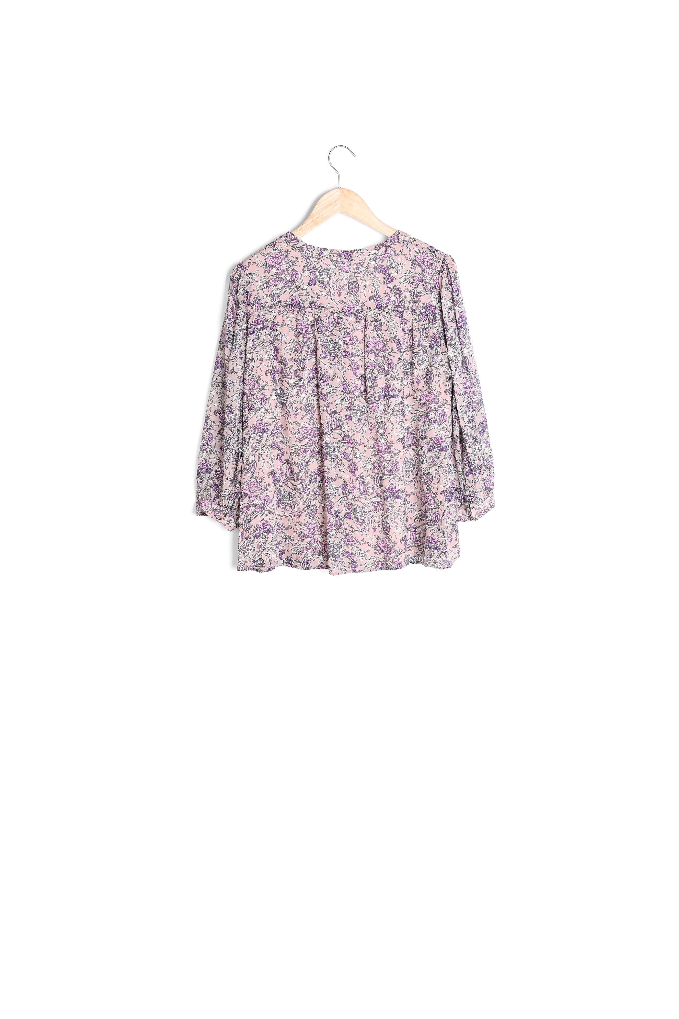 Blouse mauve imprimée Elsa Faume - seconde main
