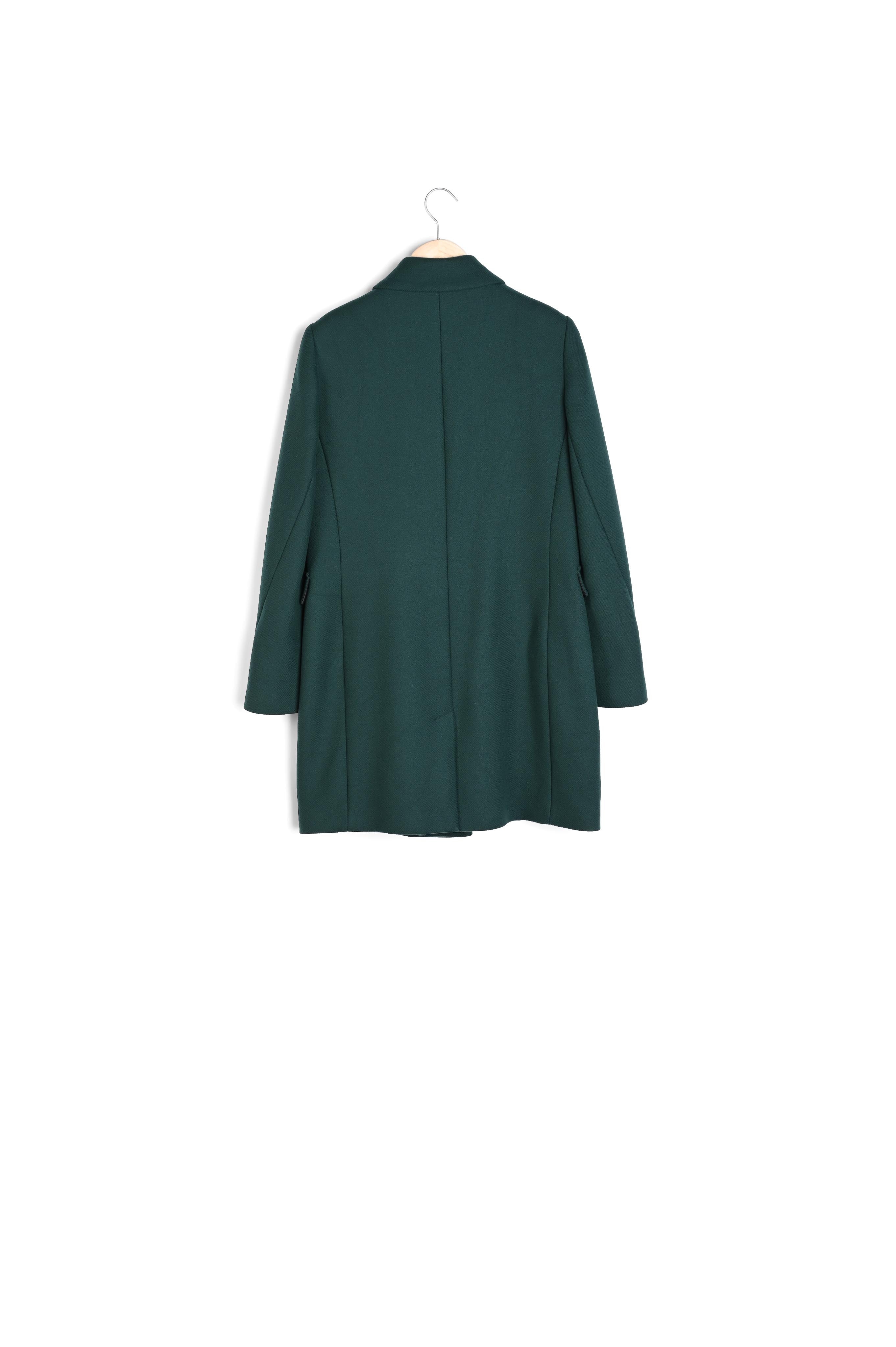 Manteau en laine droit émeraude Plume Faume - seconde main