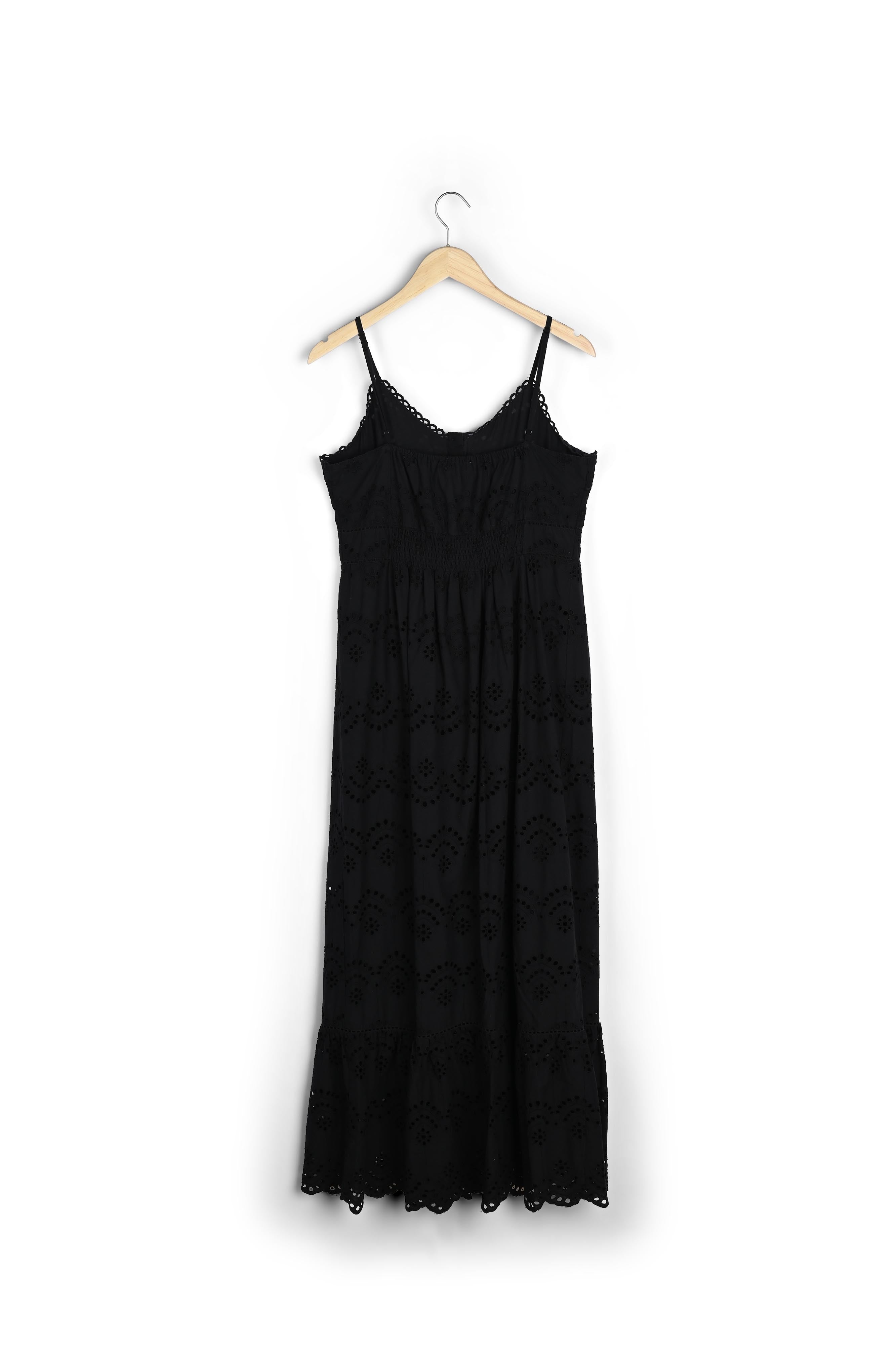Robe longue en broderie anglaise noire LYS Faume - seconde main