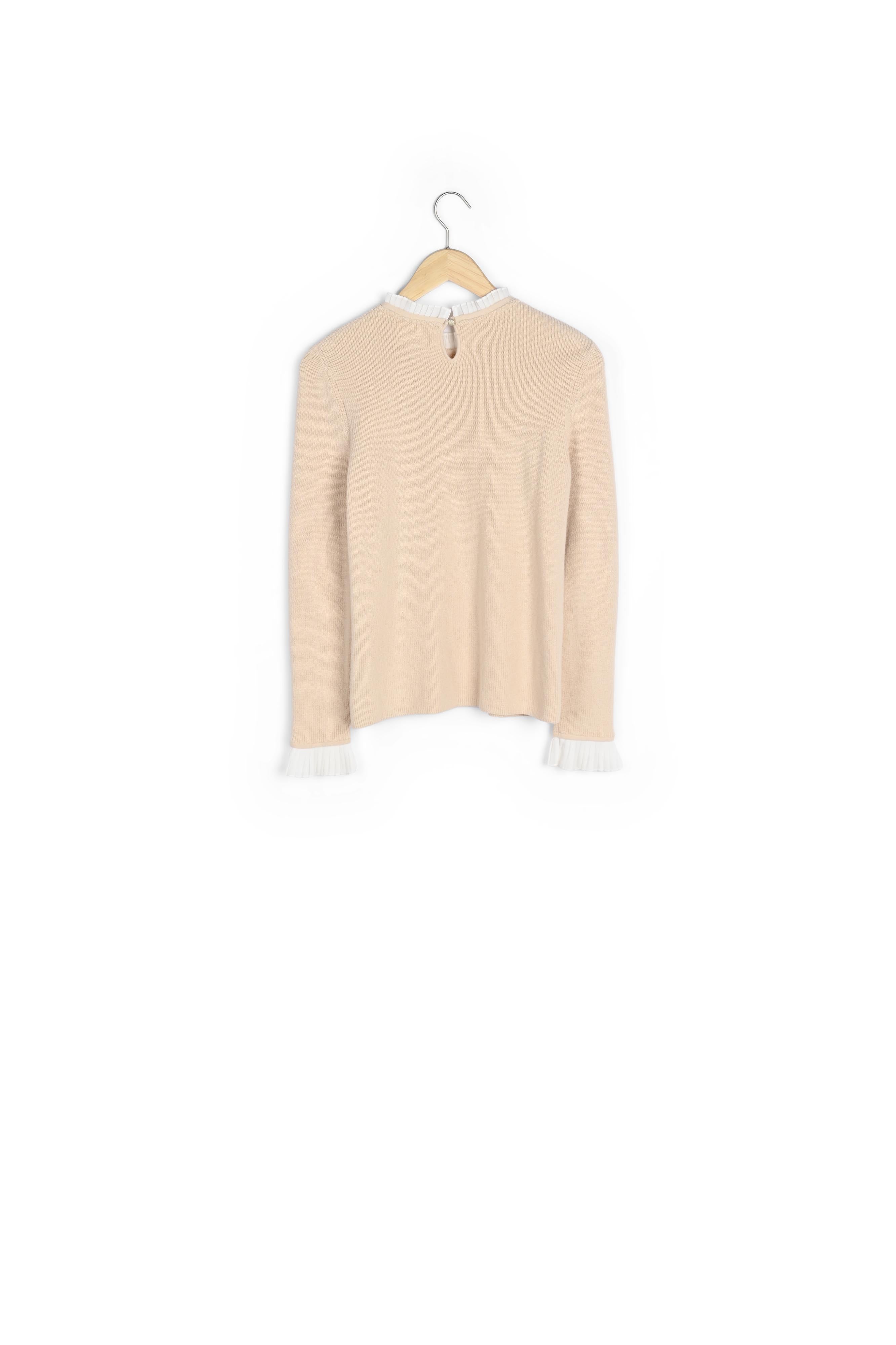 Pull beige détails volants Fully Faume - seconde main