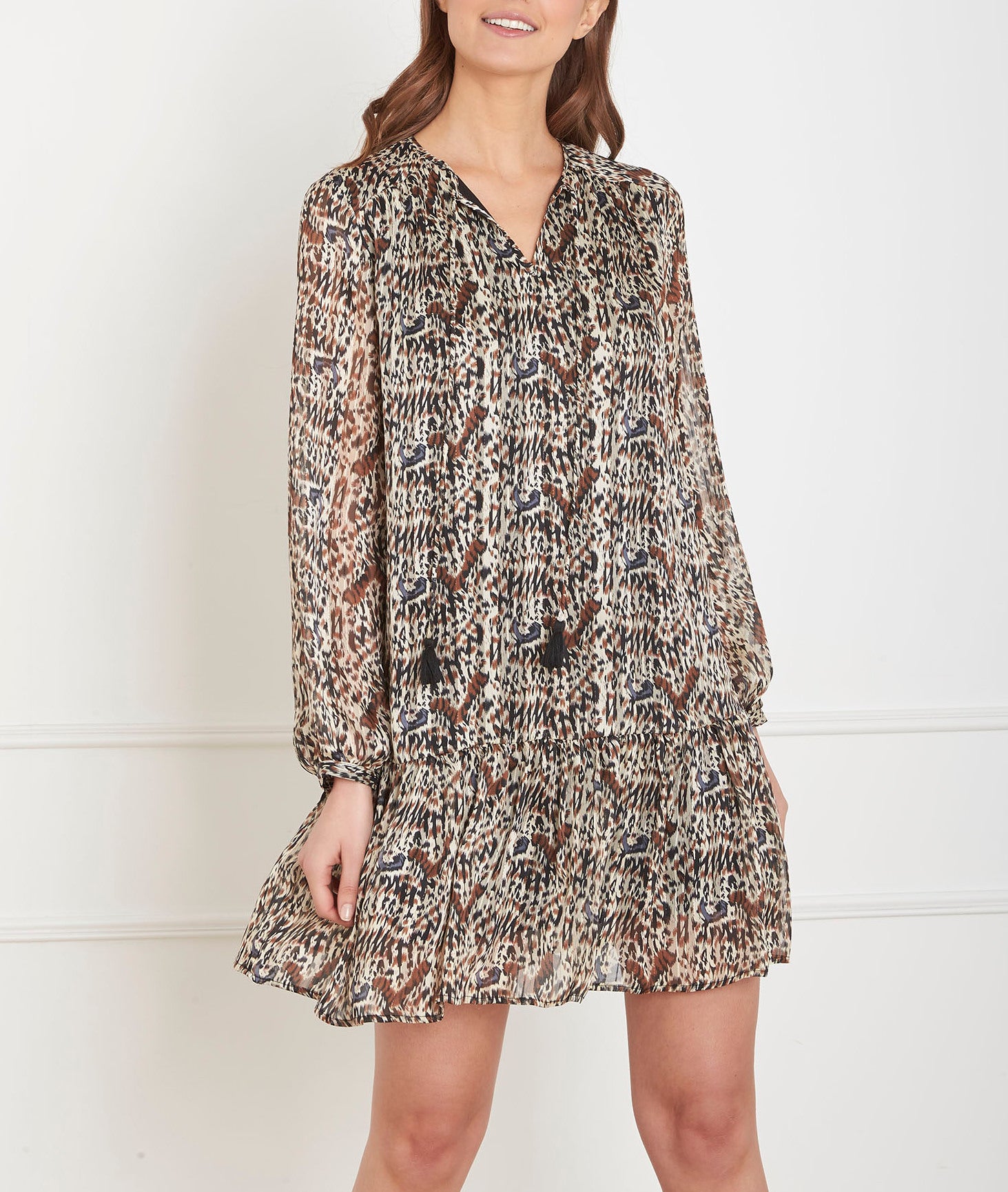 Robe noire imprimé ethnique Lizie Faume - seconde main