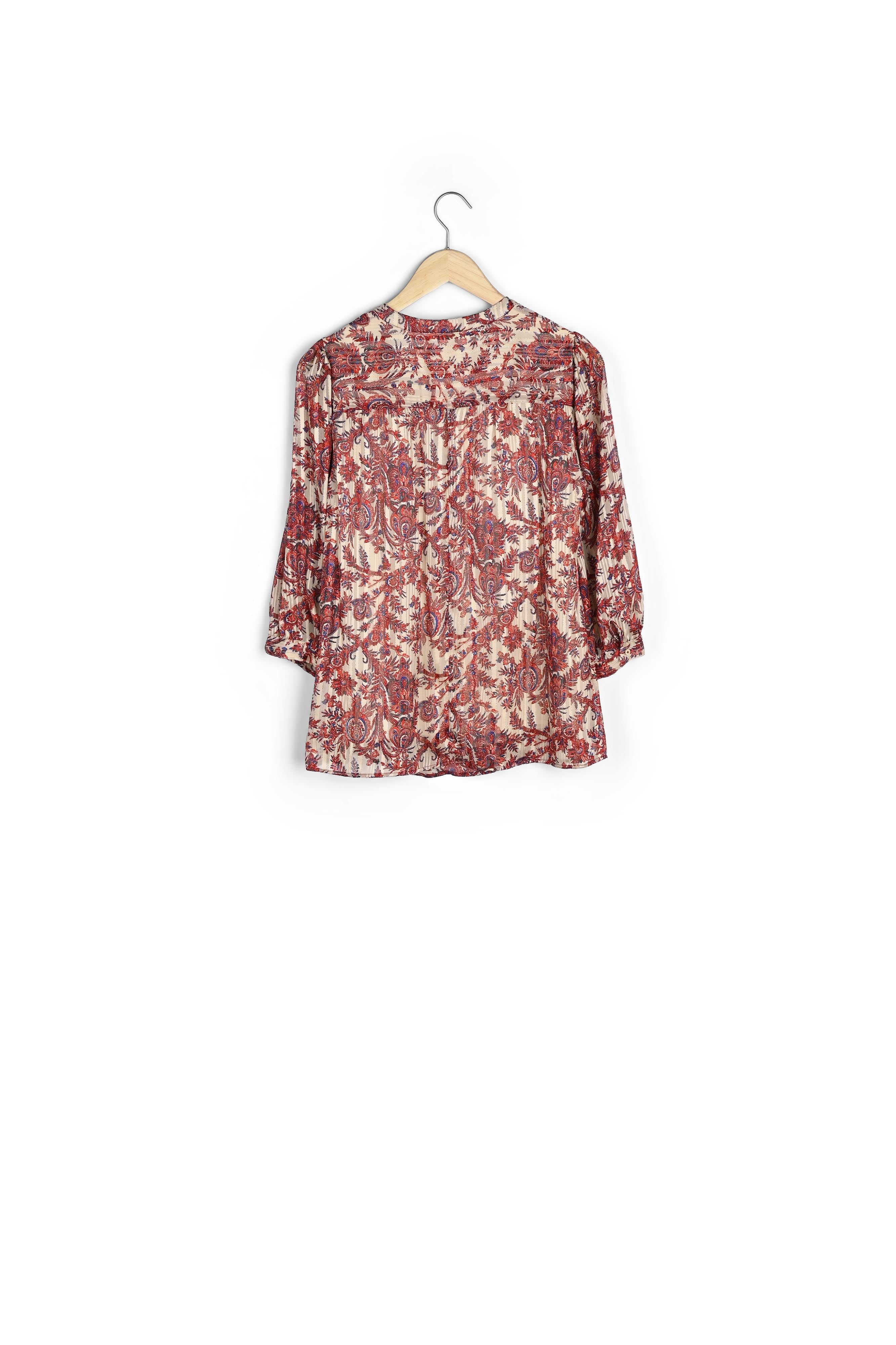 Blouse rouge imprimée Elsa Faume - seconde main