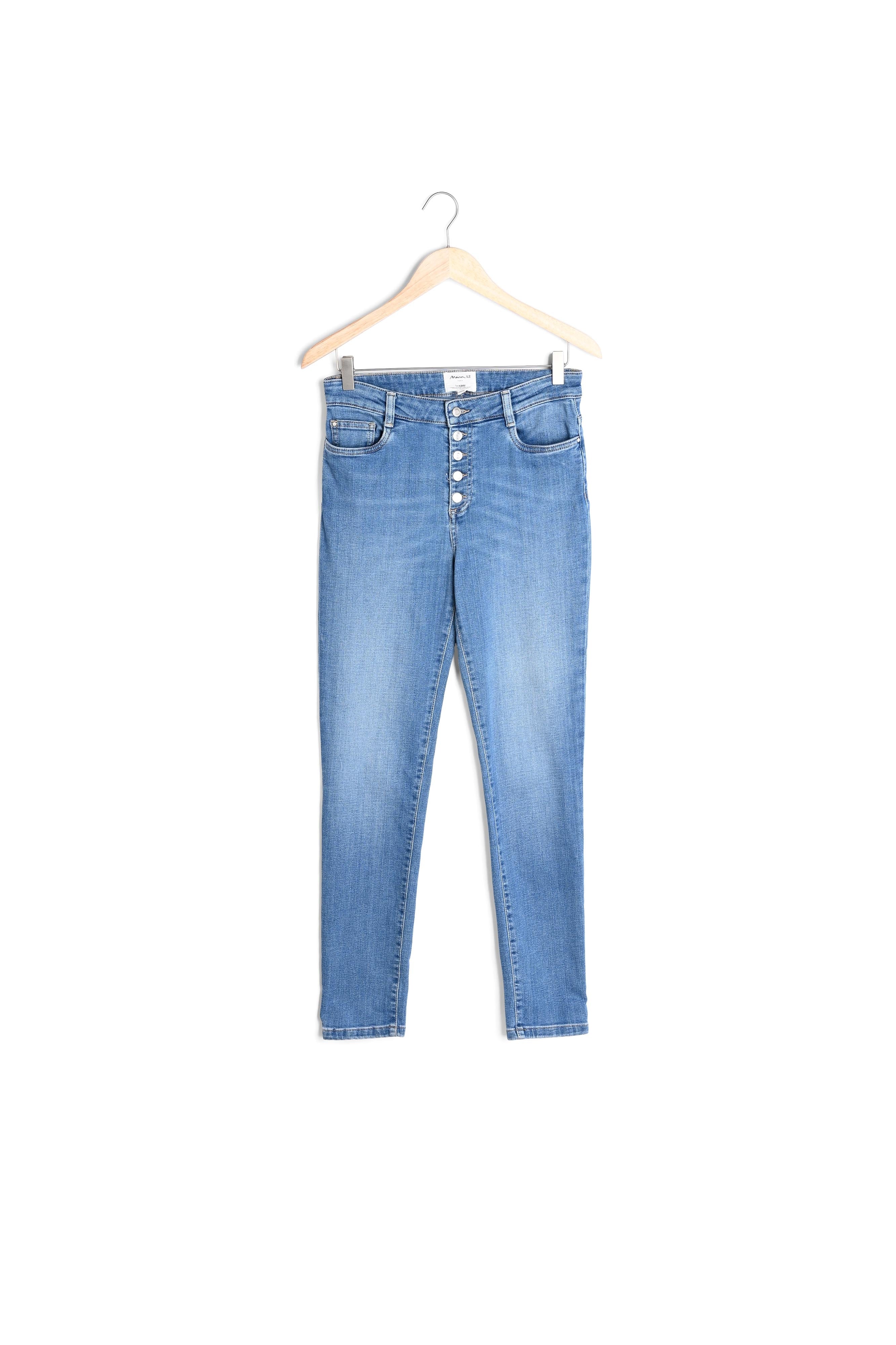 Jean slim en coton bio et recyclé bleu denim Nara Faume - seconde main