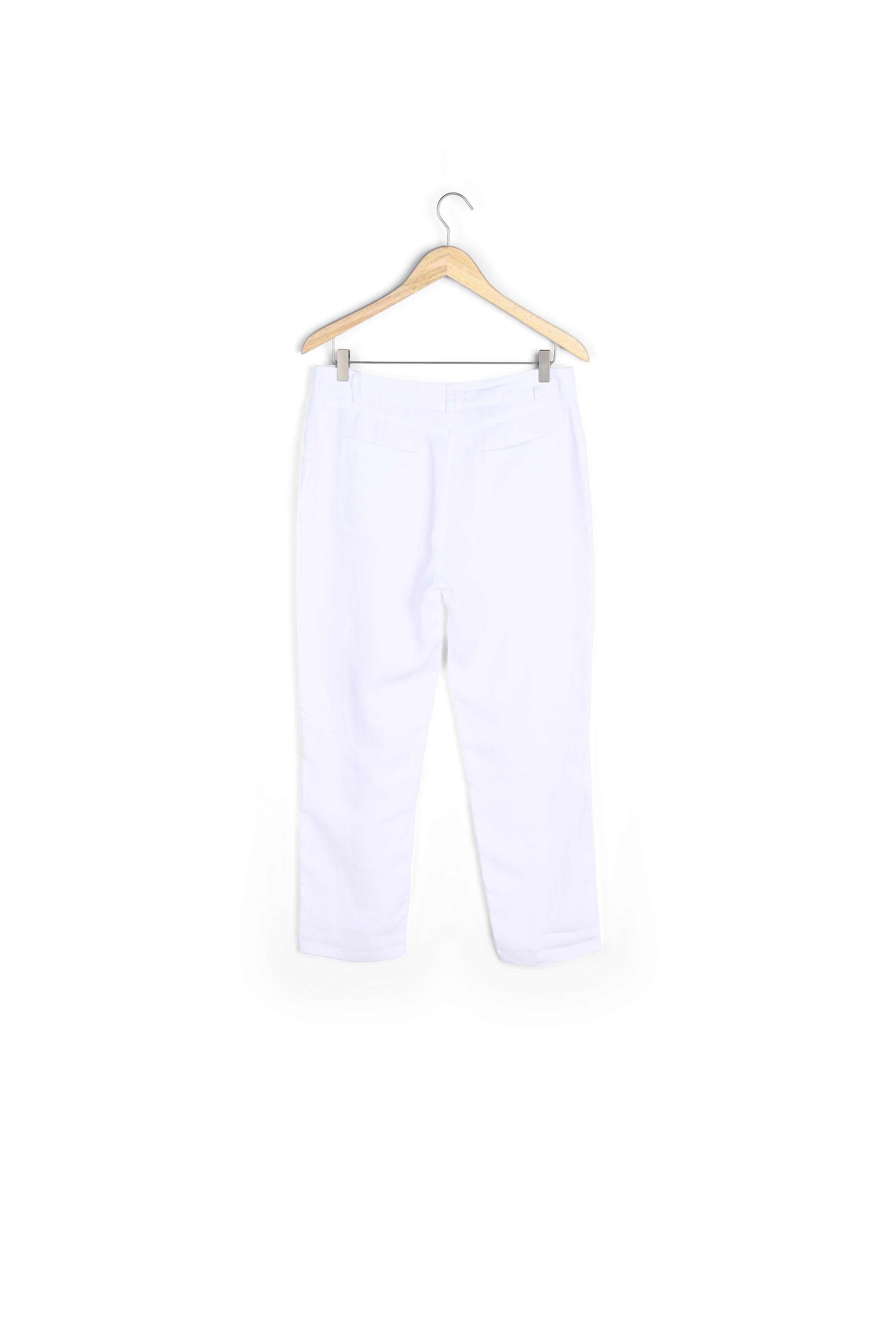 Pantalon droit en lin blanc Nalla Faume - seconde main