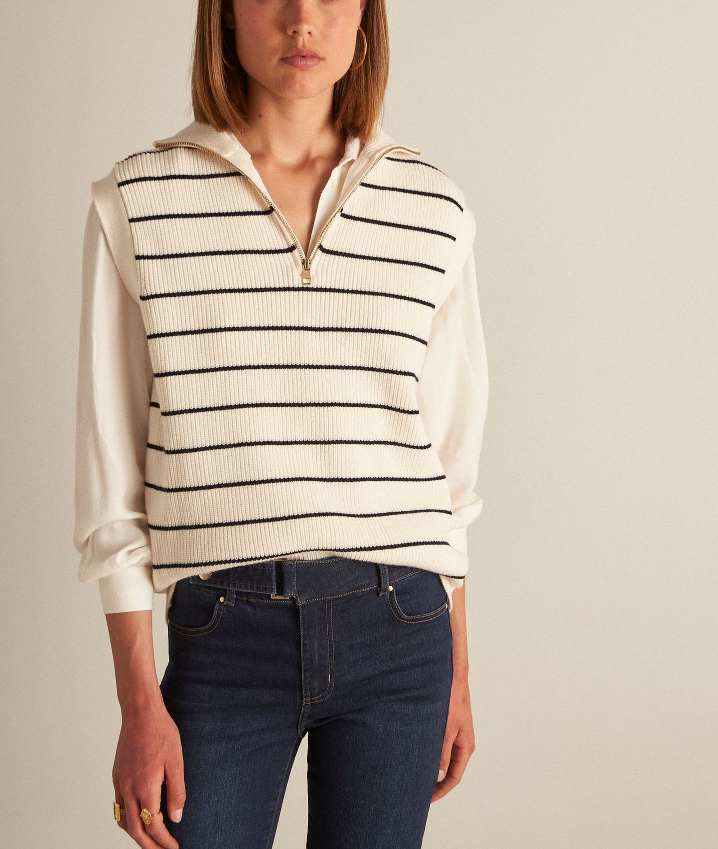 Pull marinière sans manches Barthelemy Faume - seconde main