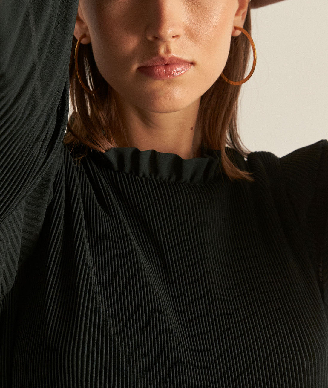 Robe courte plissée vert sapin Sylena Faume - seconde main