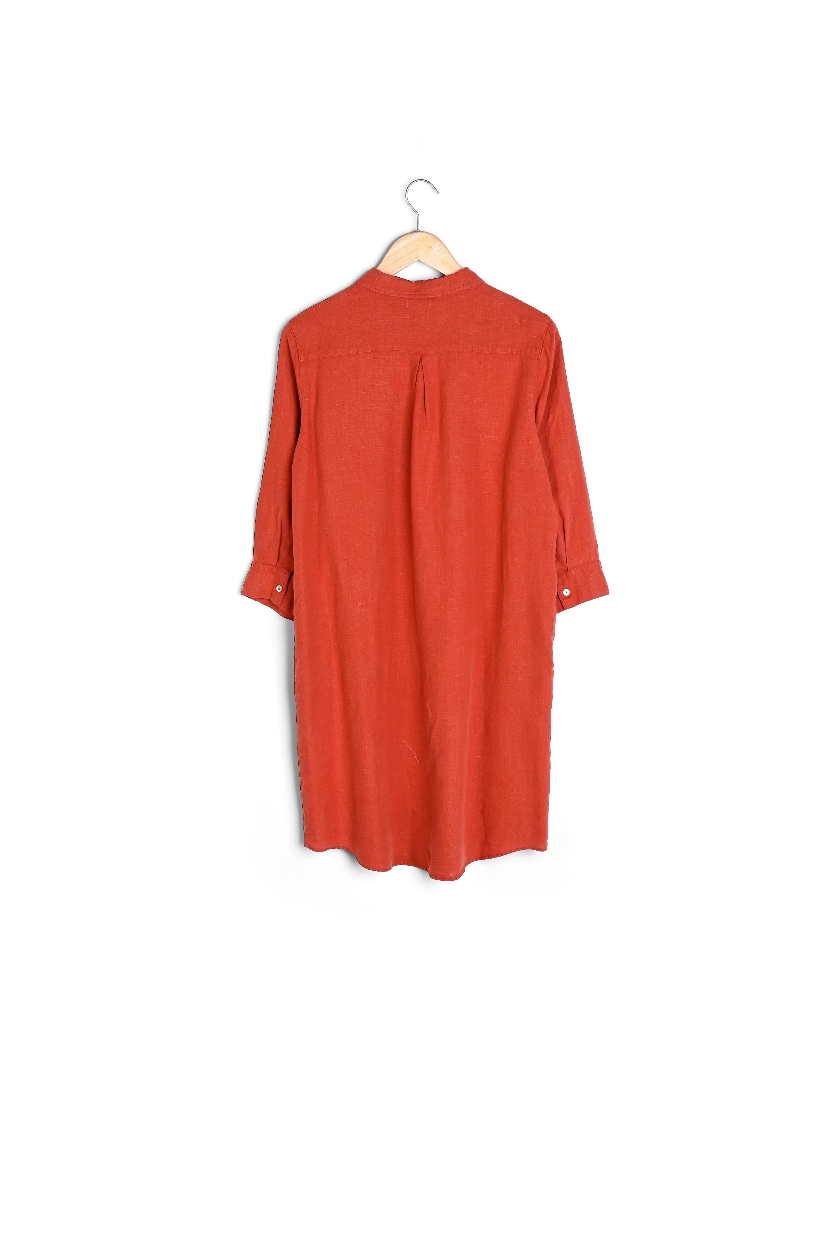 Robe chemise en lin orange Céline Faume - seconde main