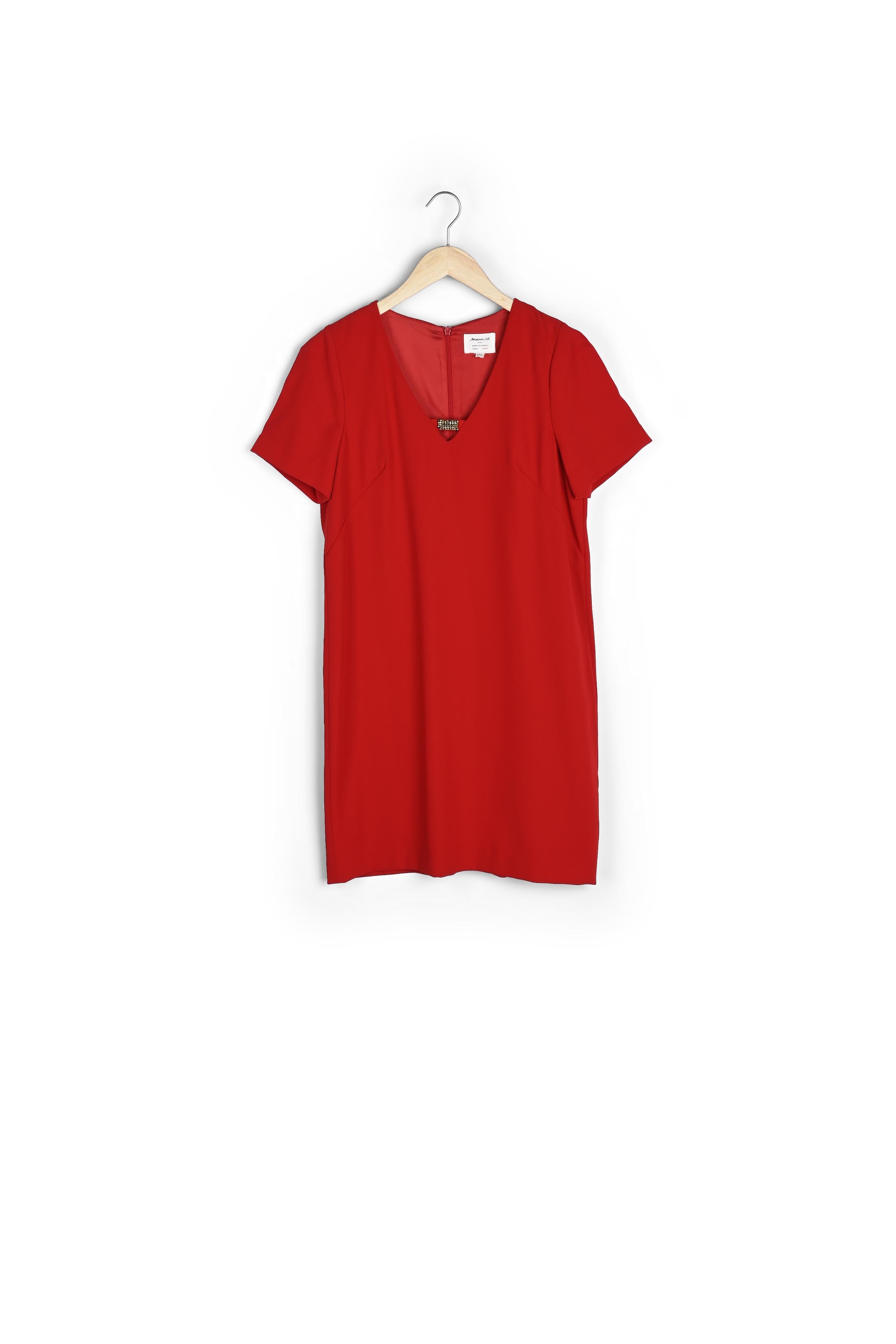 Robe rouge détail strass Noel Faume - seconde main