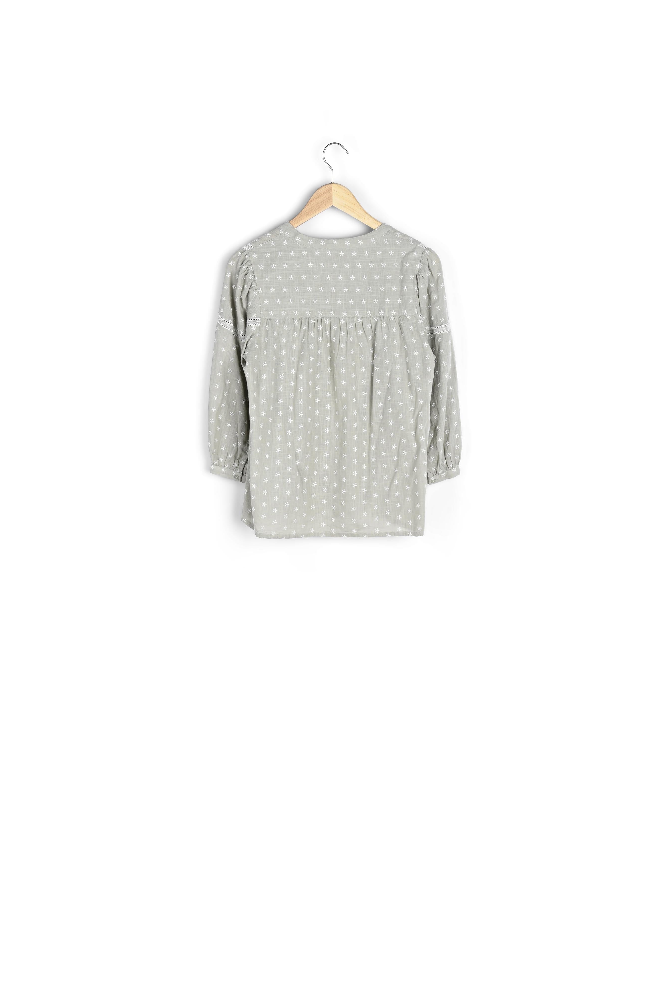 Blouse en coton brodé jade Cassandra Faume - seconde main
