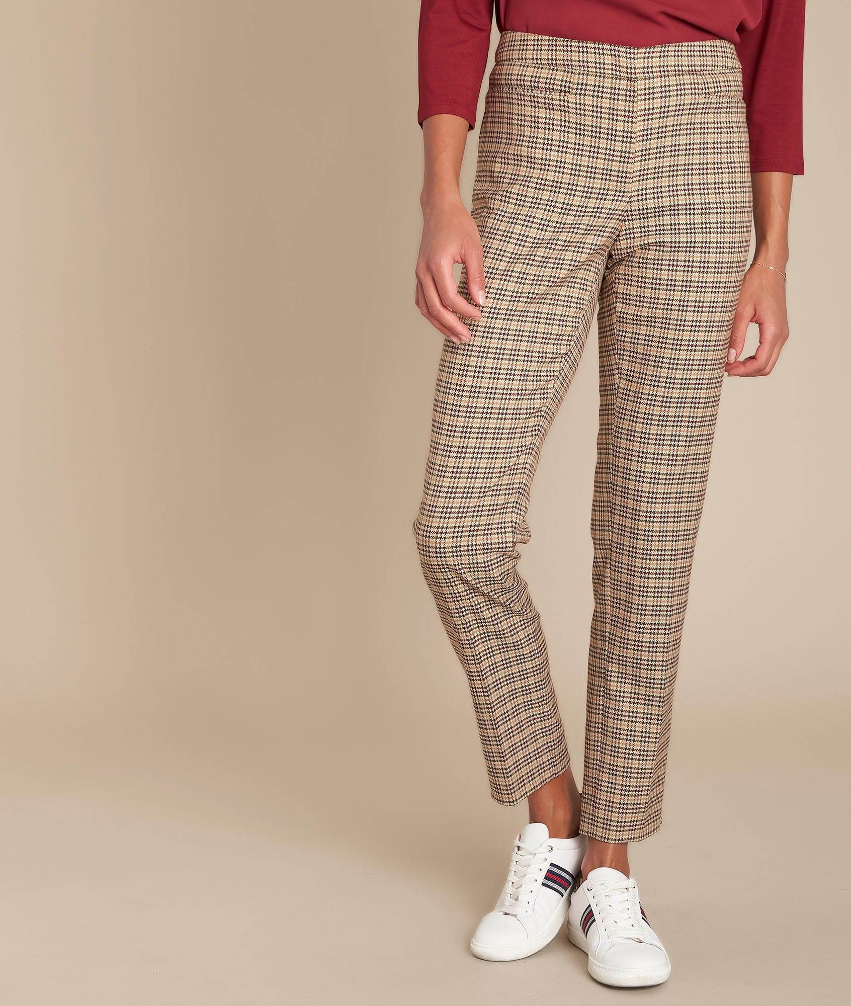 Pantalon cigarette à carreaux Valero Faume - seconde main