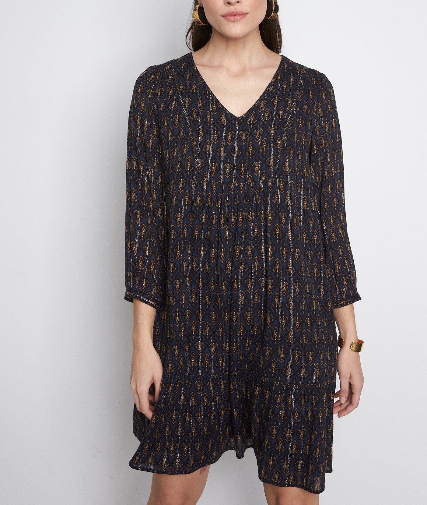 Robe courte imprimée bleu marine Soraya Faume - seconde main